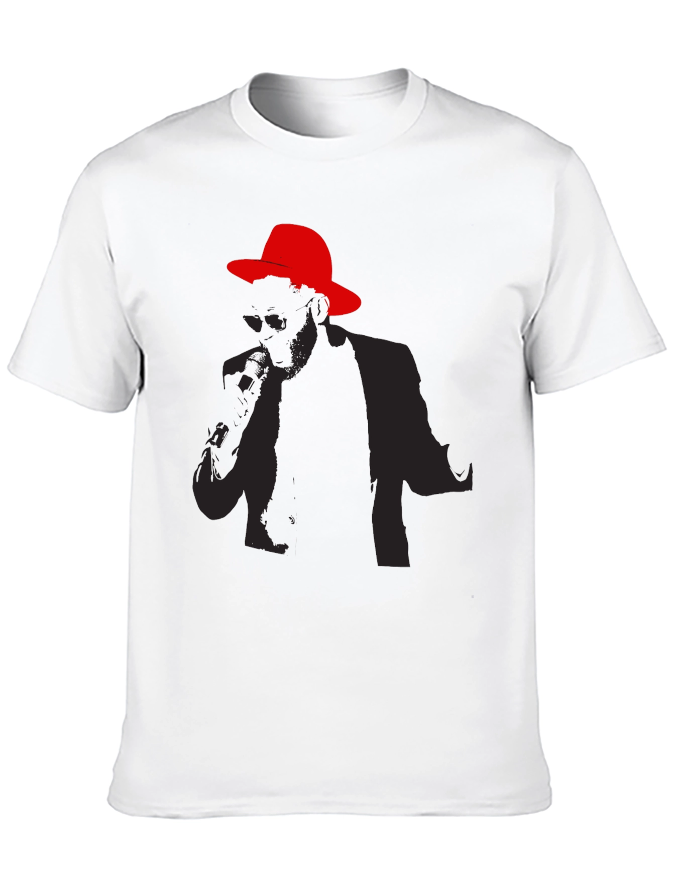Stylish Silhouette Graphic Tee - Black