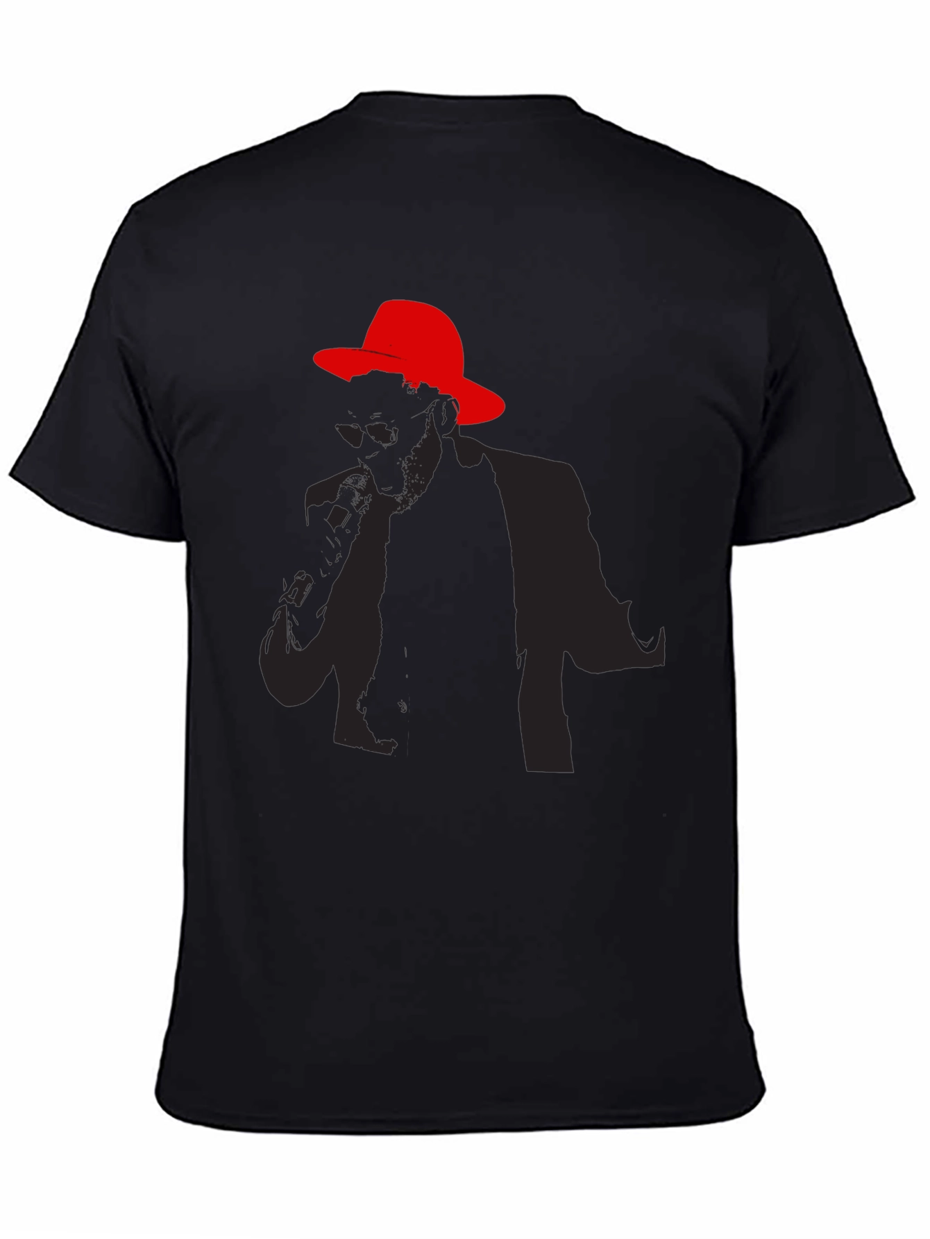 Stylish Silhouette Graphic Tee - Black