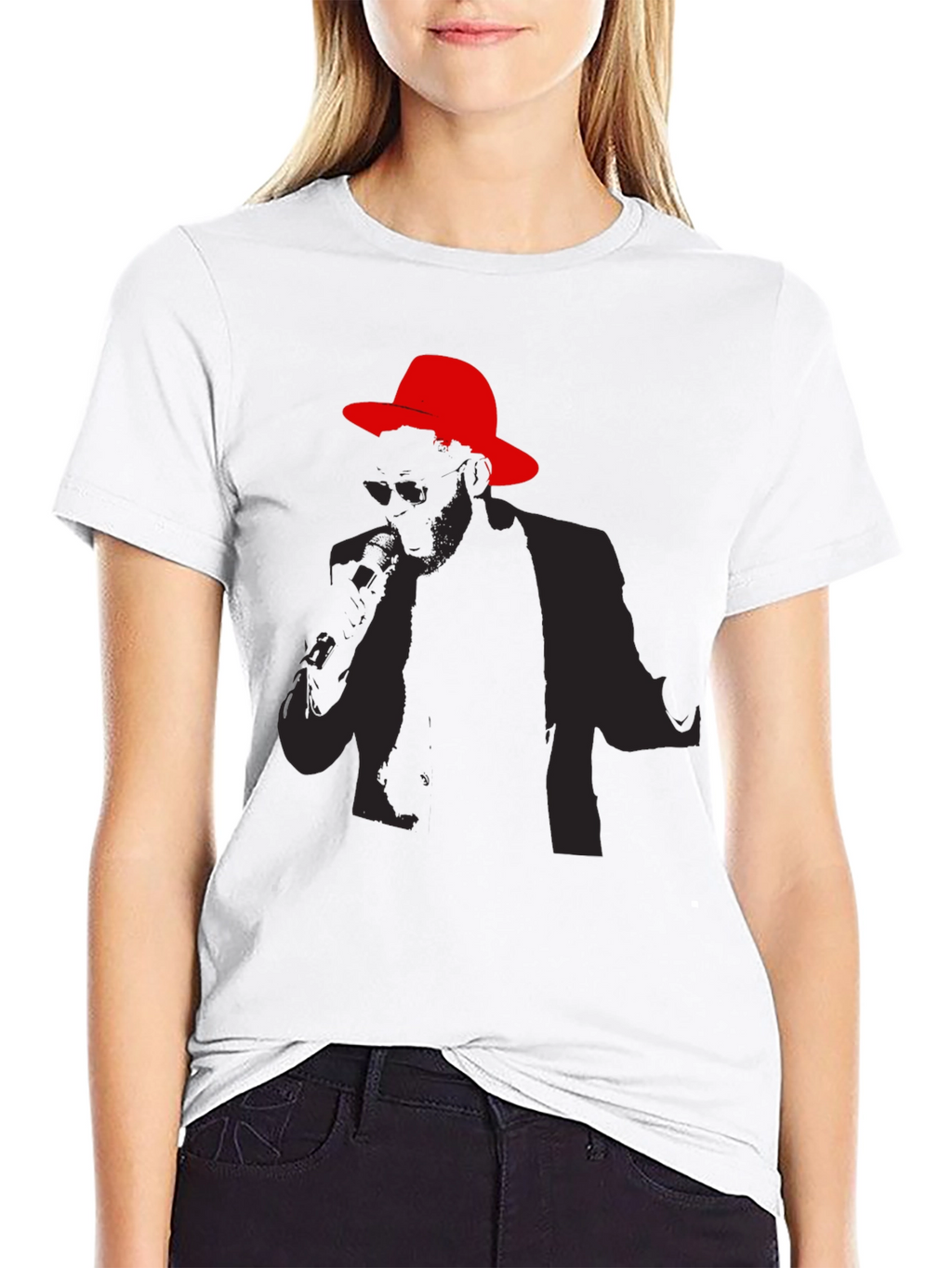 Stylish Silhouette Graphic Tee - Black