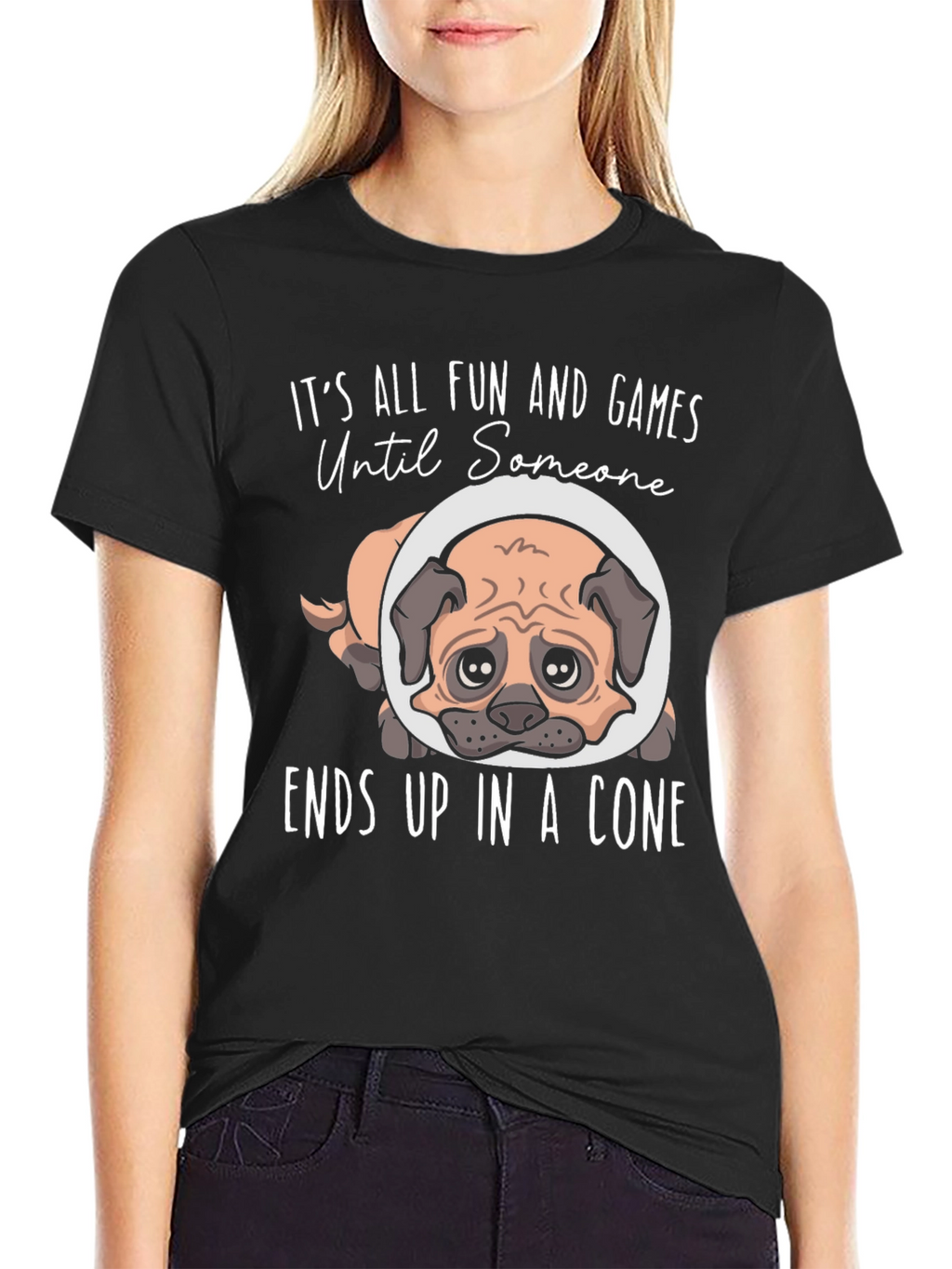 Fun and Games Pug Dog Cone T-Shirt