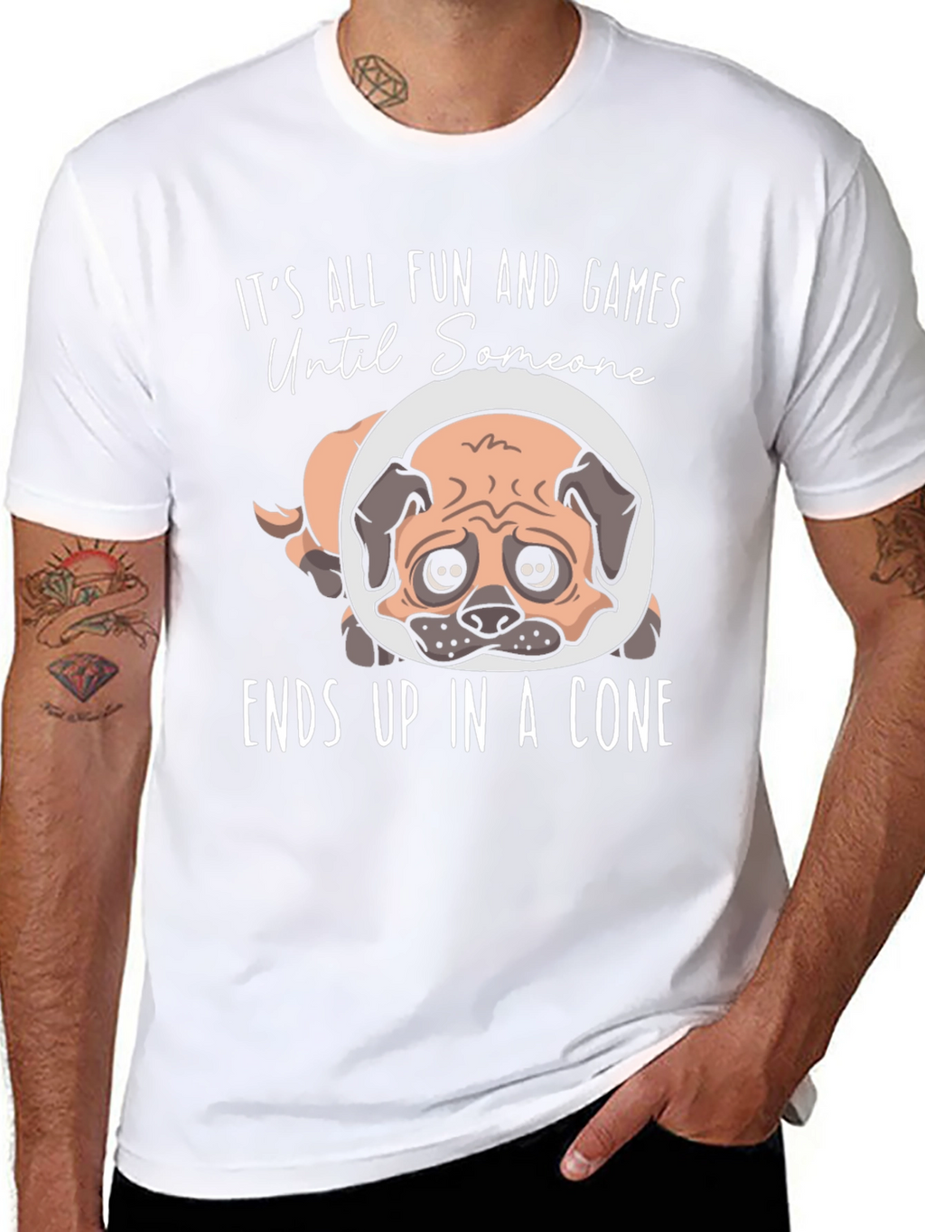 Fun and Games Pug Dog Cone T-Shirt