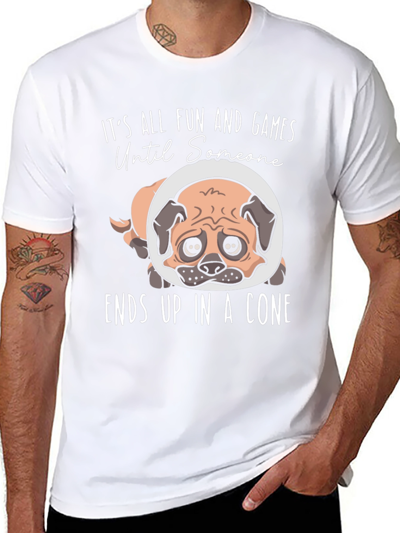 Fun and Games Pug Dog Cone T-Shirt