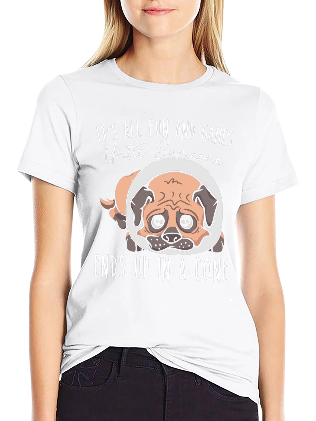 Fun and Games Pug Dog Cone T-Shirt