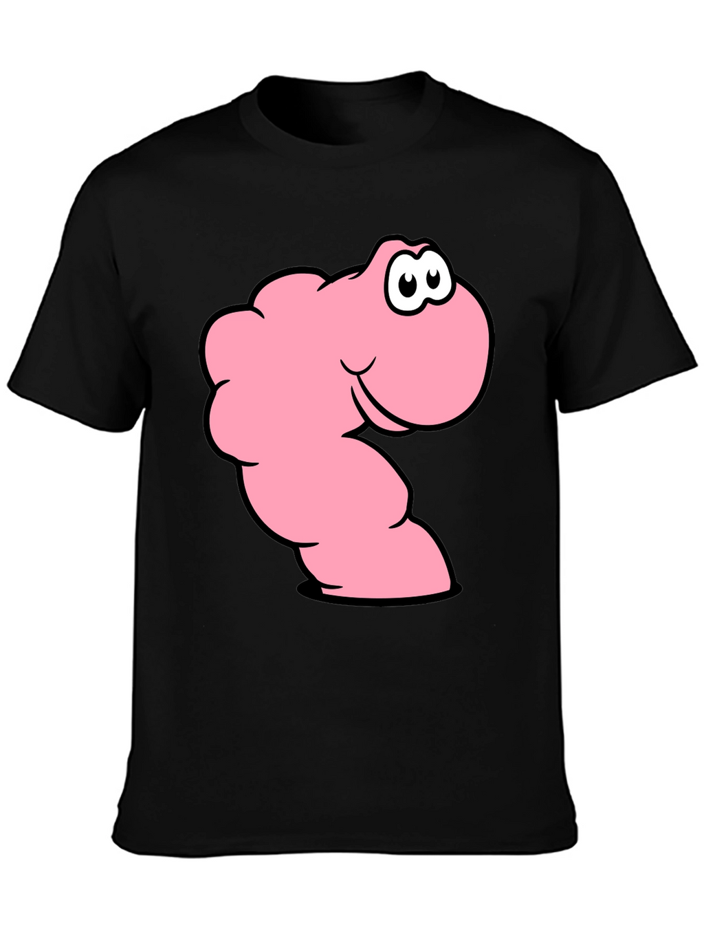 Funny Worm Graphic T-Shirt - Black Cotton Tee