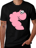 Funny Worm Graphic T-Shirt - Black Cotton Tee