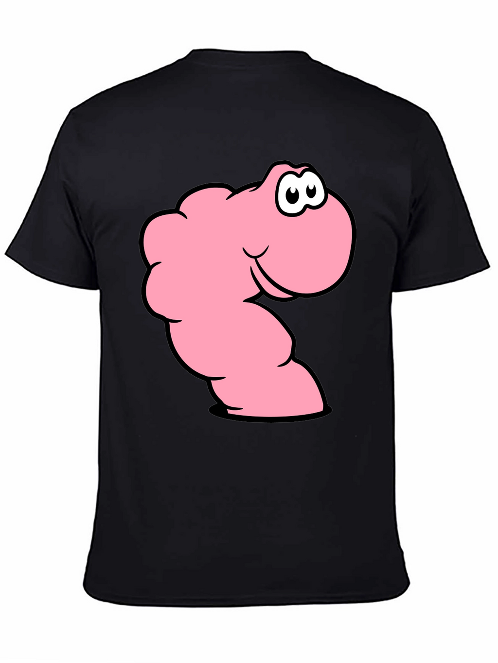 Funny Worm Graphic T-Shirt - Black Cotton Tee