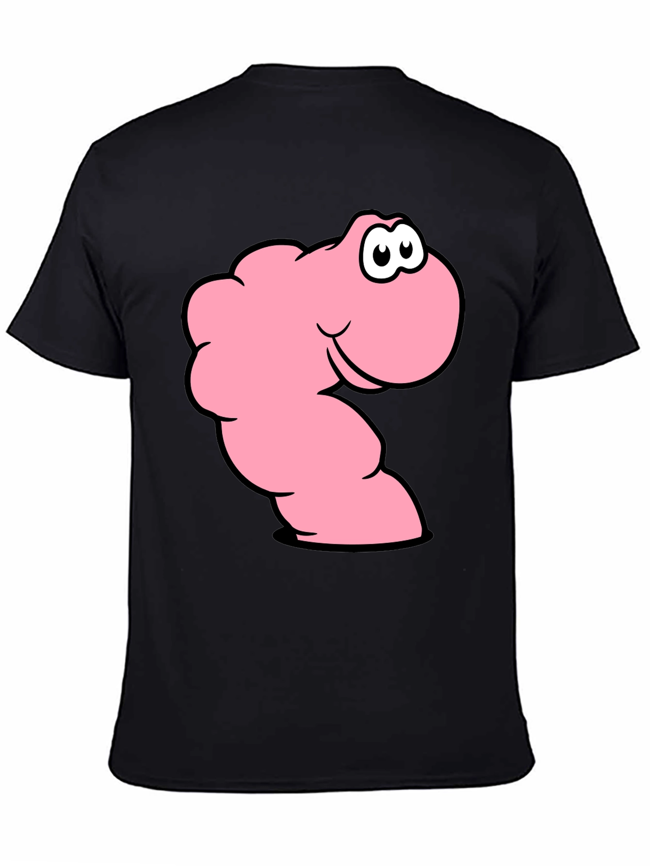 Funny Worm Graphic T-Shirt - Black Cotton Tee