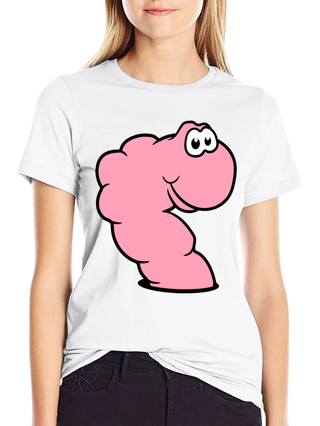 Funny Worm Graphic T-Shirt - Black Cotton Tee
