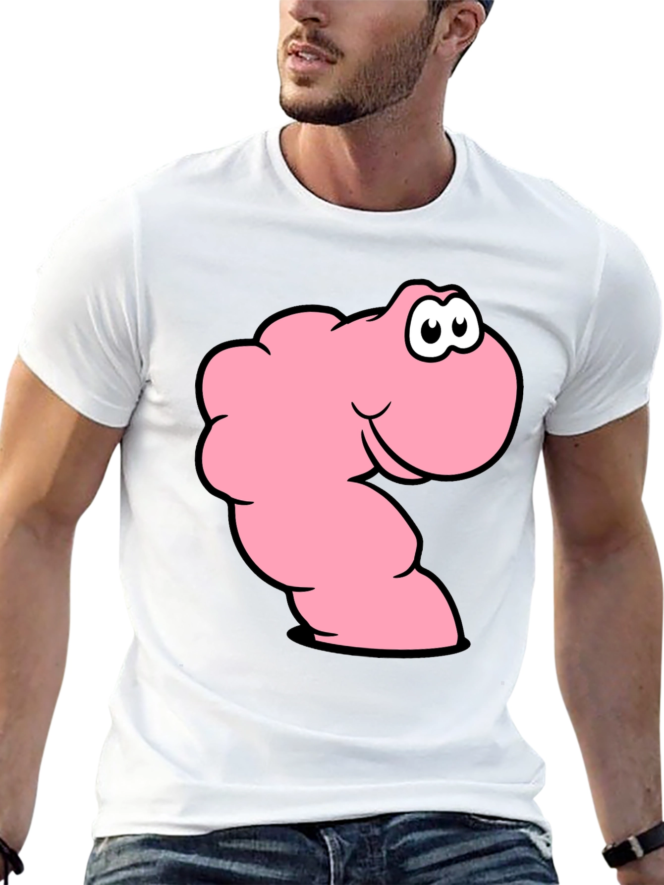 Funny Worm Graphic T-Shirt - Black Cotton Tee