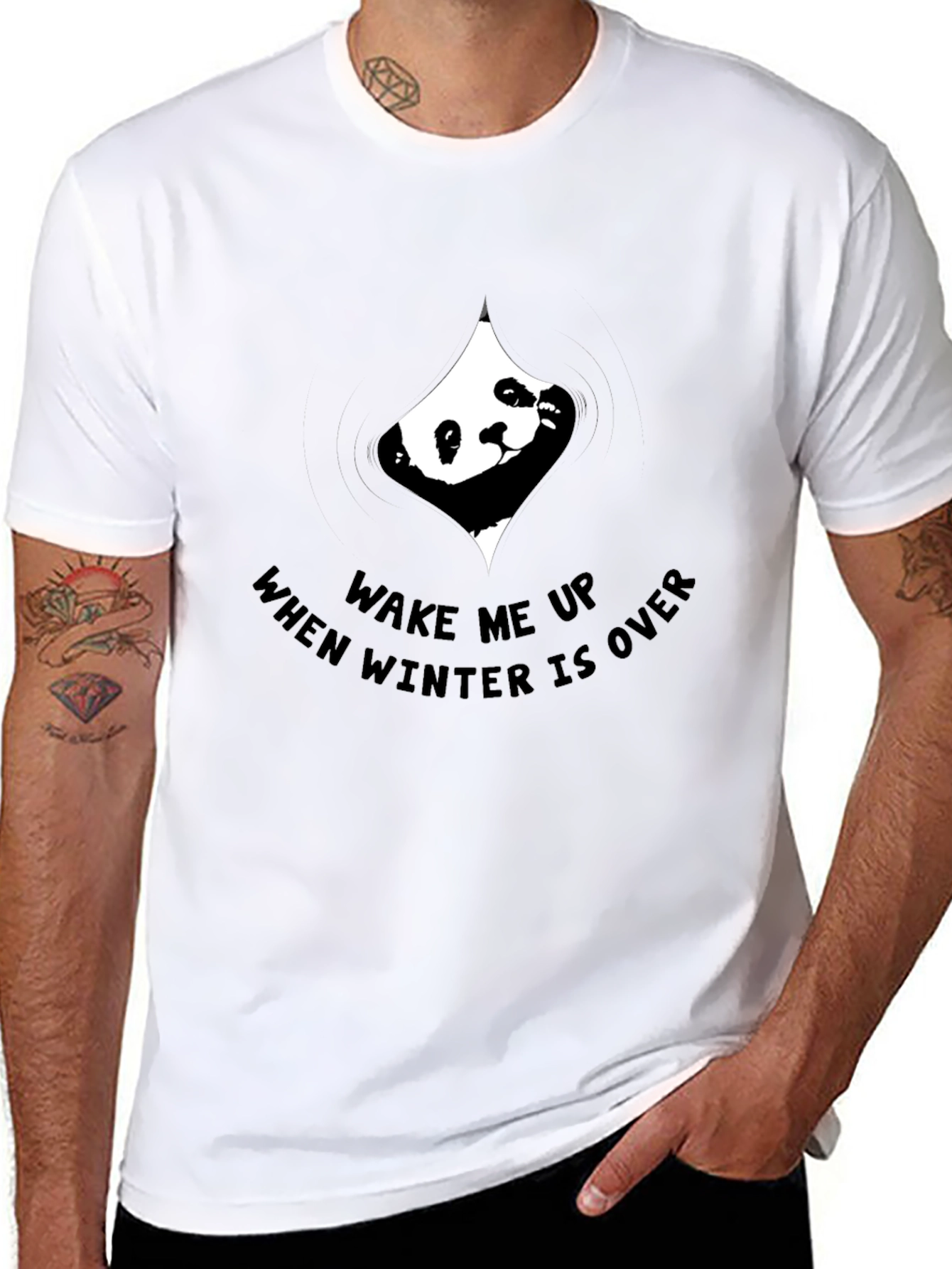 Wake Me Up Panda T-Shirt - Winter is Over
