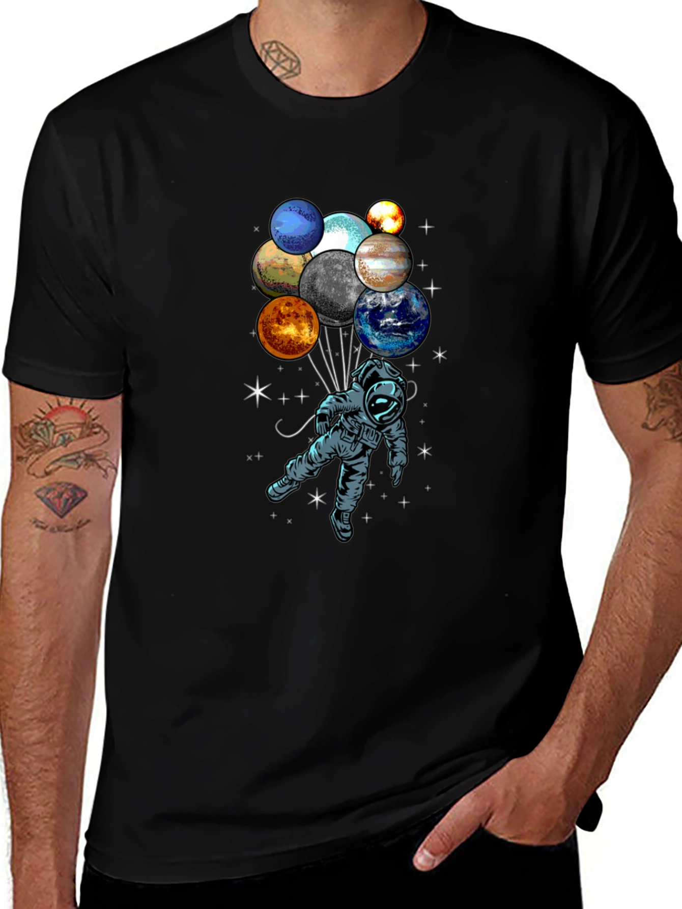 Astronaut Galaxy Planet Balloon T-Shirt