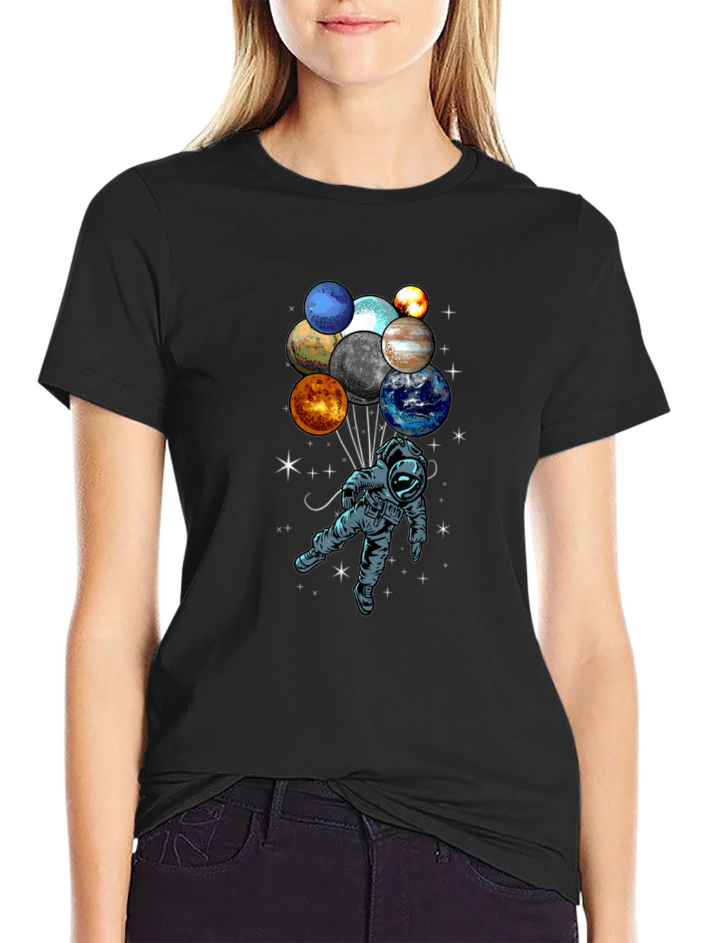 Astronaut Galaxy Planet Balloon T-Shirt
