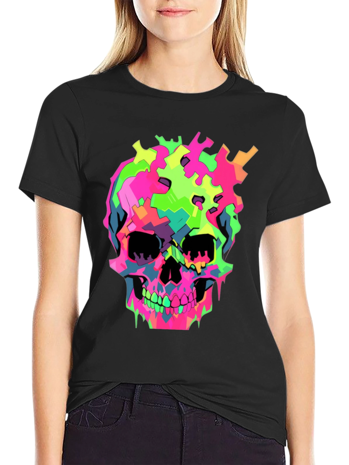 Colorful Skull Graphic T-Shirt - Bold Design