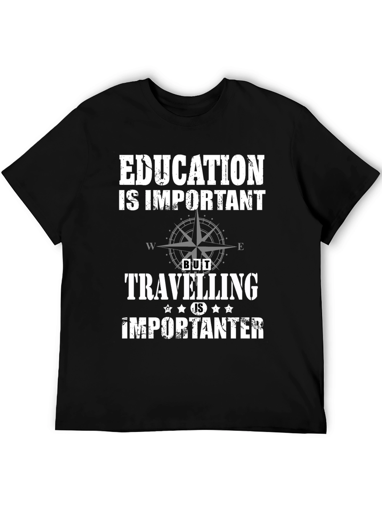 Education vs. Travel Graphic T-Shirt