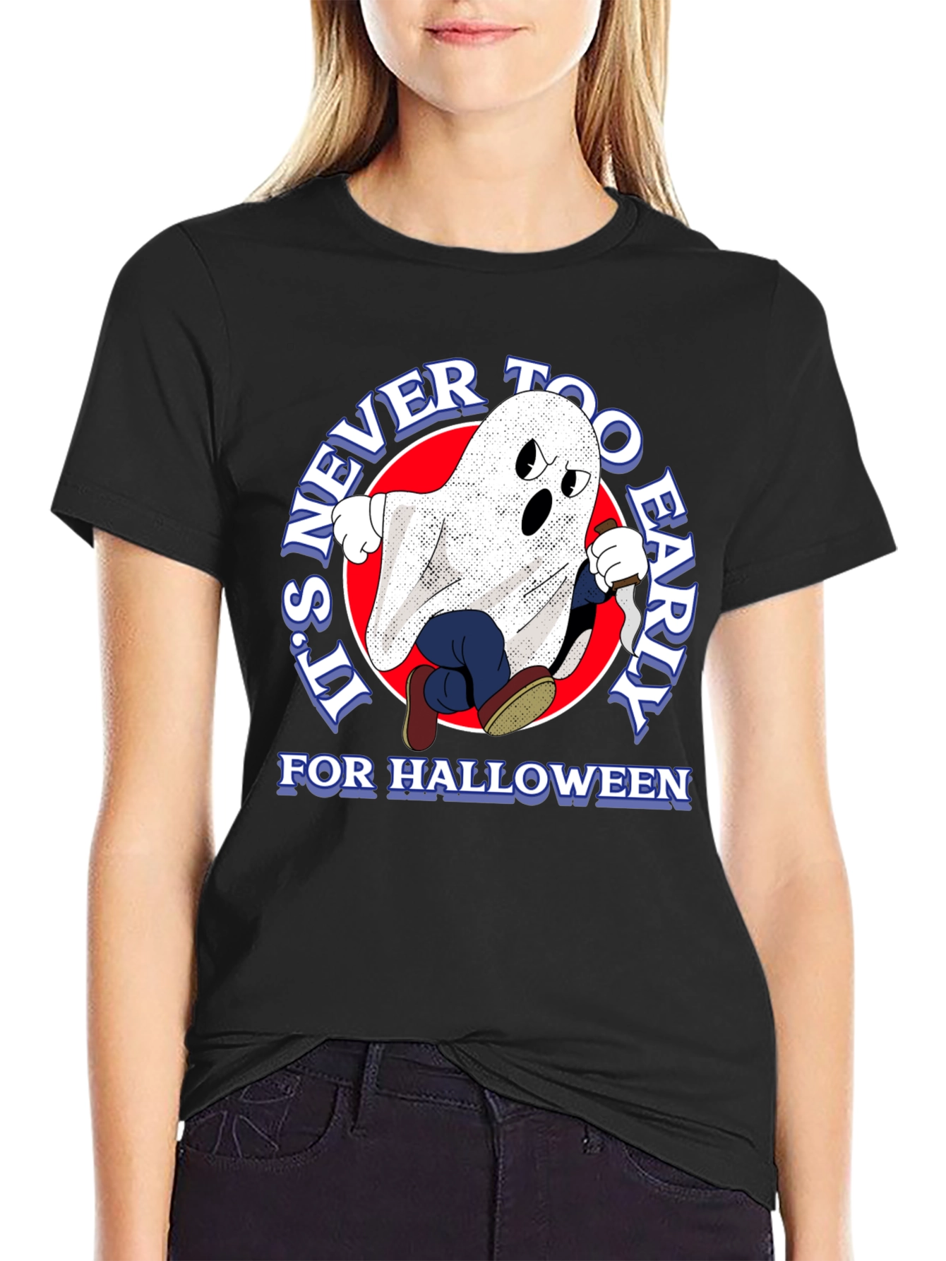 Spooky Ghost T-Shirt - Its Never Too Early Halloween Tee