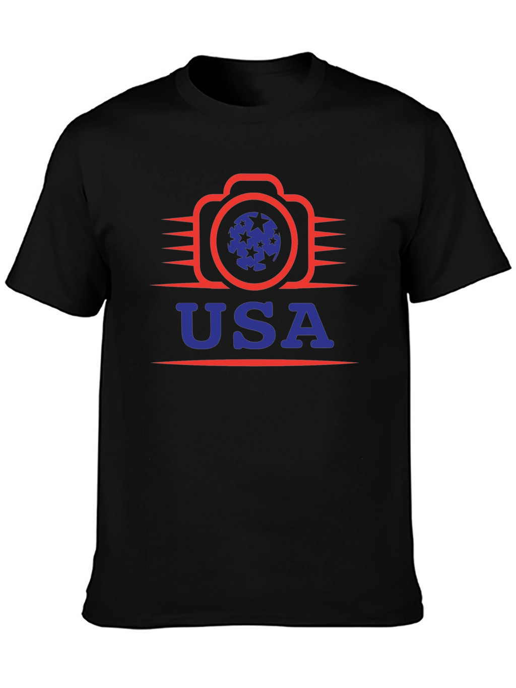 USA Camera Graphic Tee - Patriotic Style