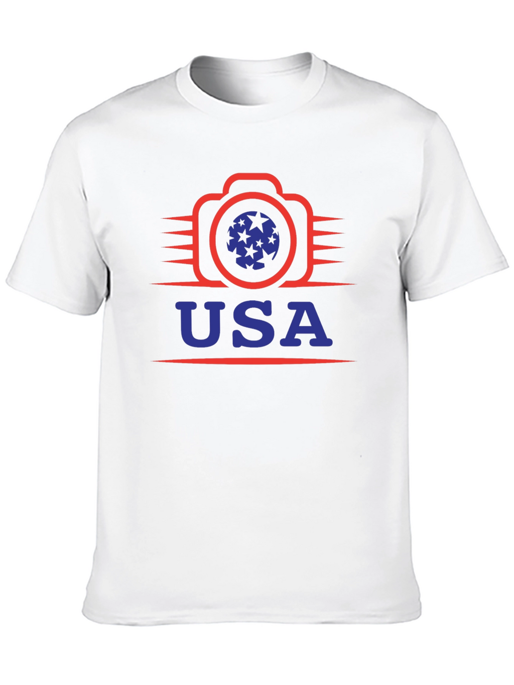 USA Camera Graphic Tee - Patriotic Style
