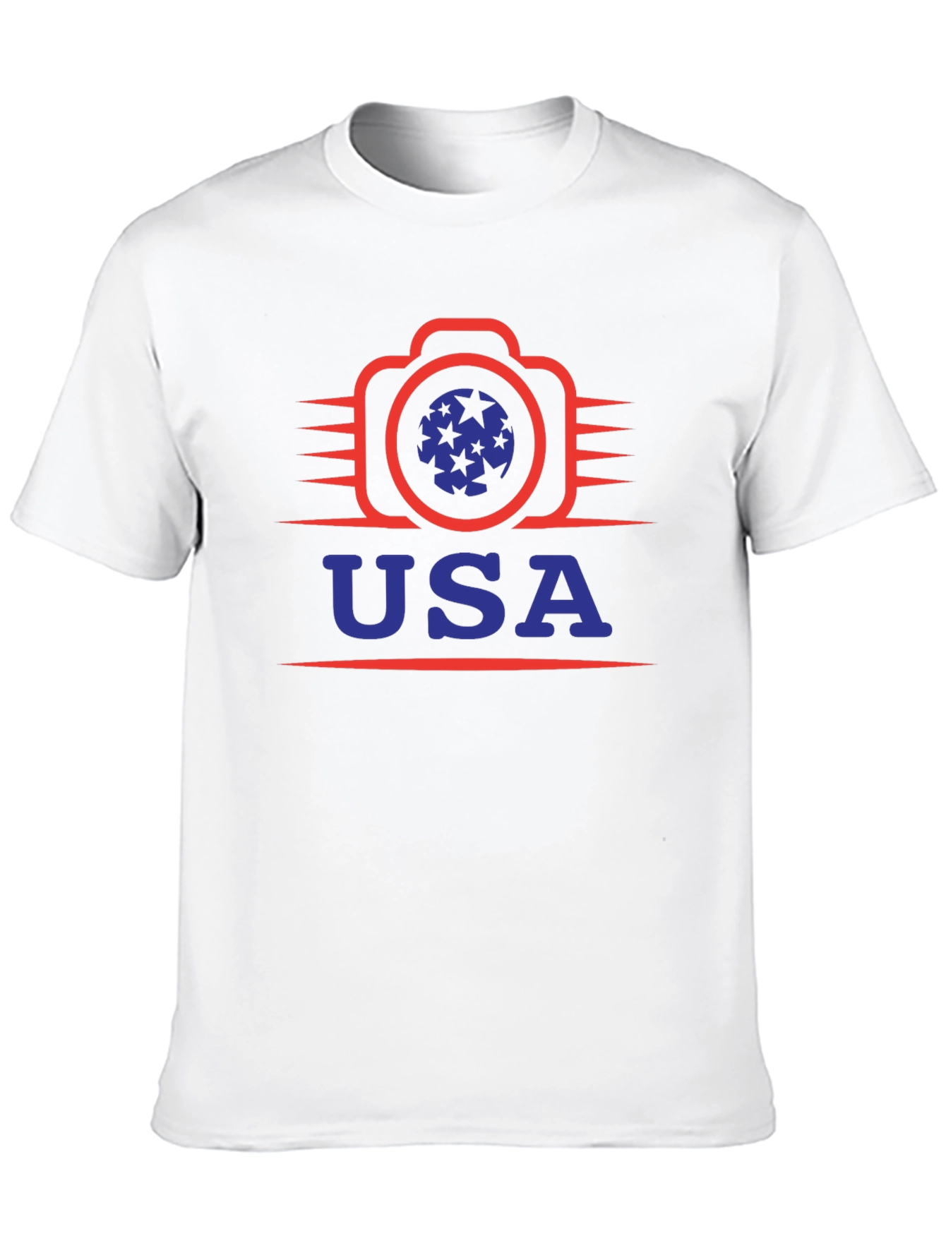 USA Camera Graphic Tee - Patriotic Style