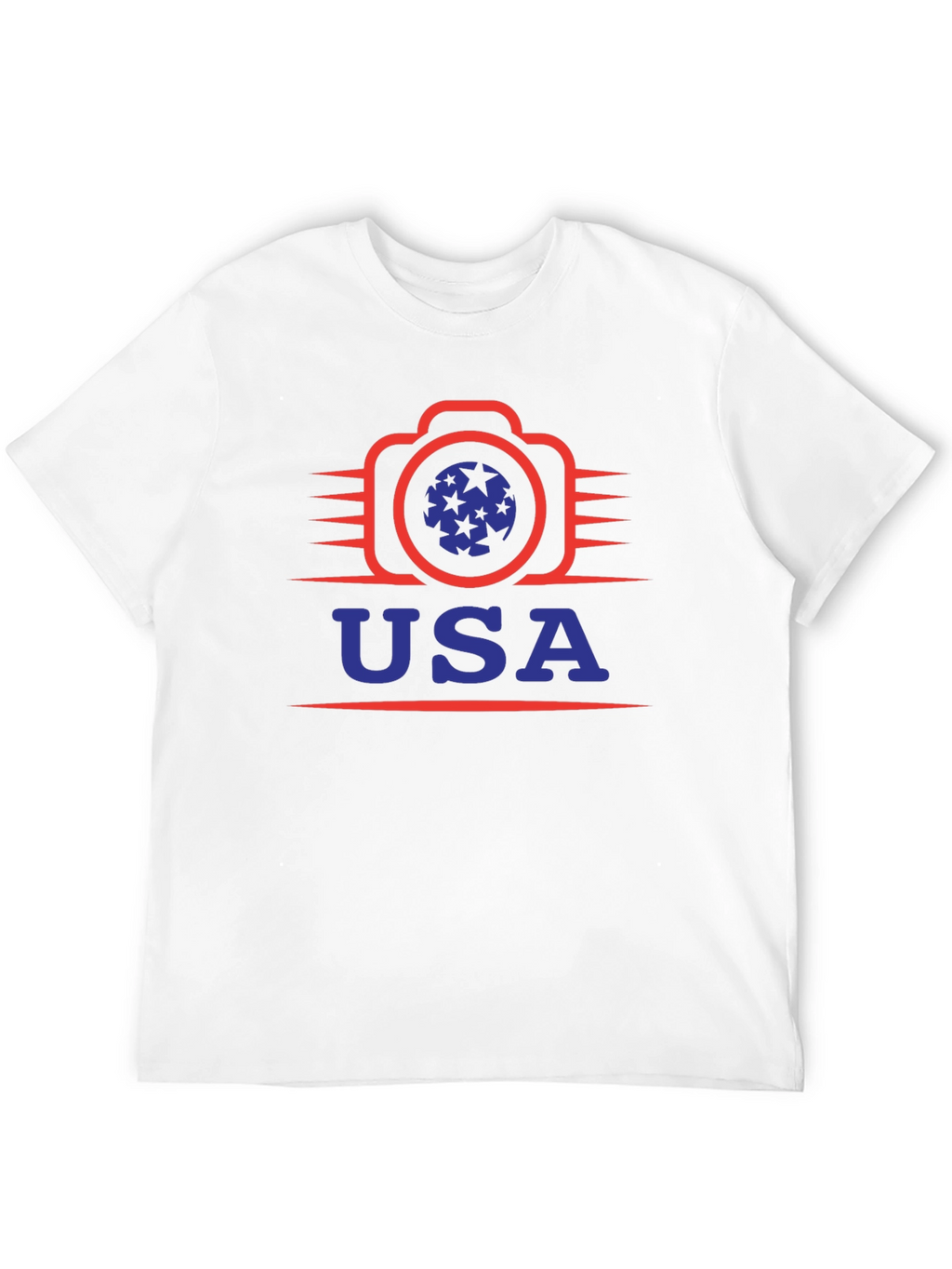 USA Camera Graphic Tee - Patriotic Style