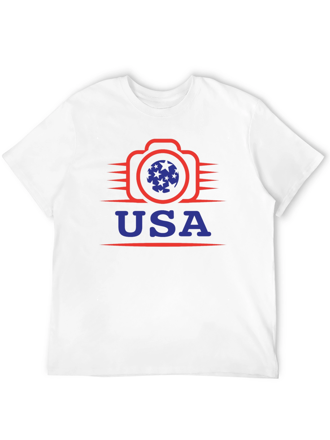 USA Camera Graphic Tee - Patriotic Style
