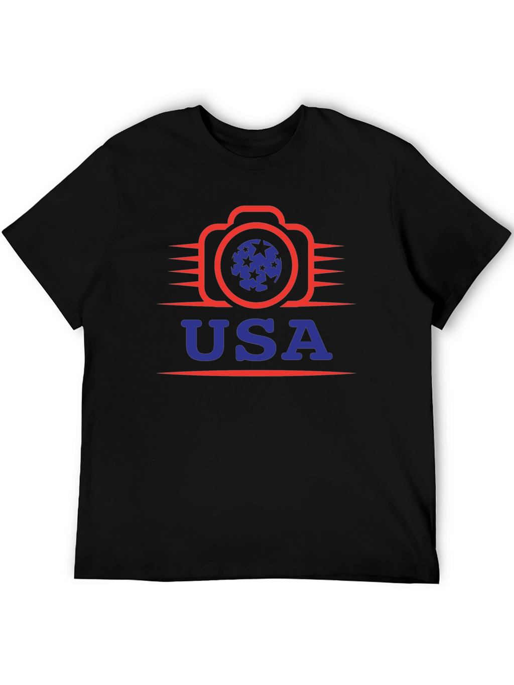 USA Camera Graphic Tee - Patriotic Style
