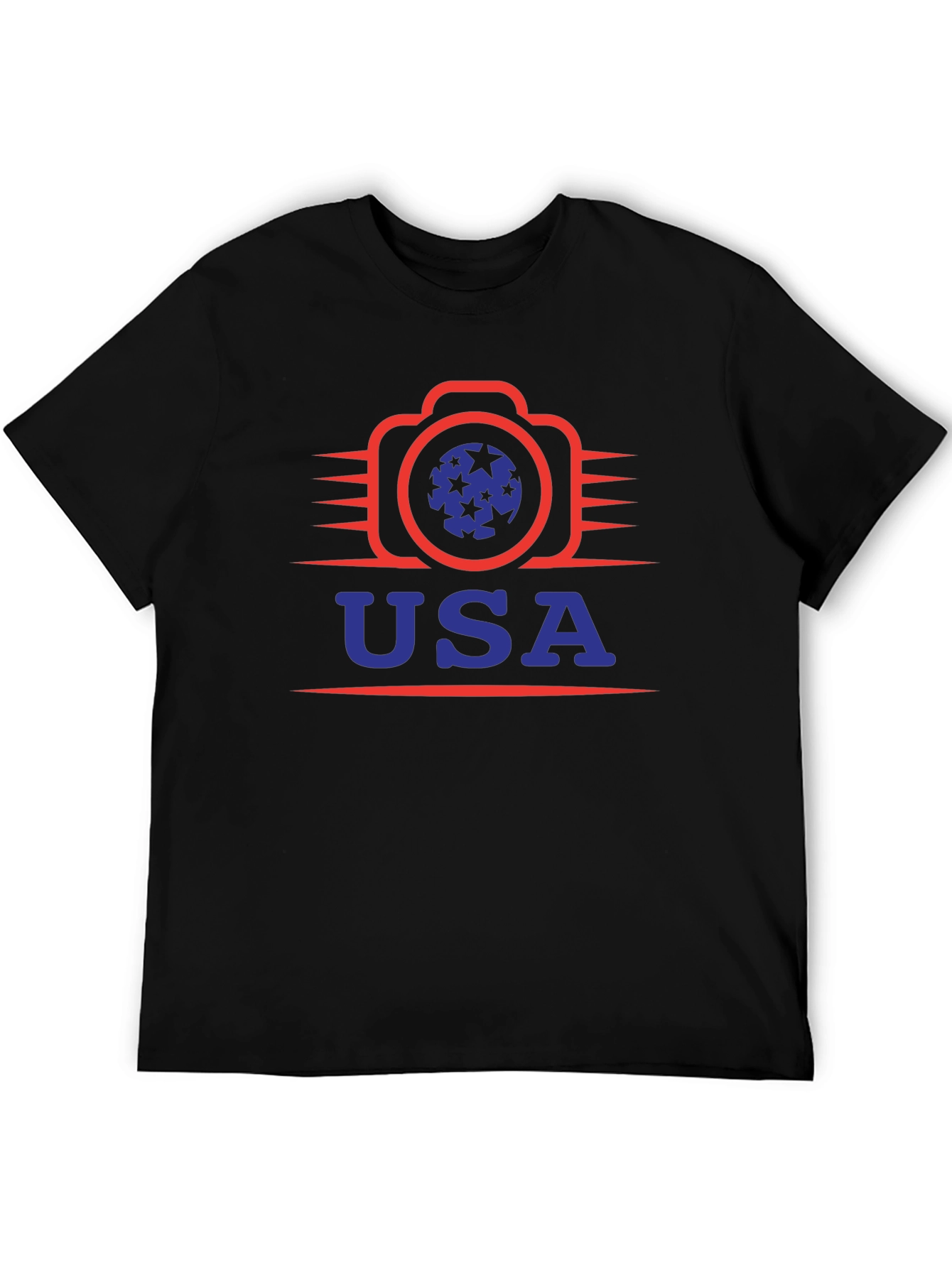 USA Camera Graphic Tee - Patriotic Style