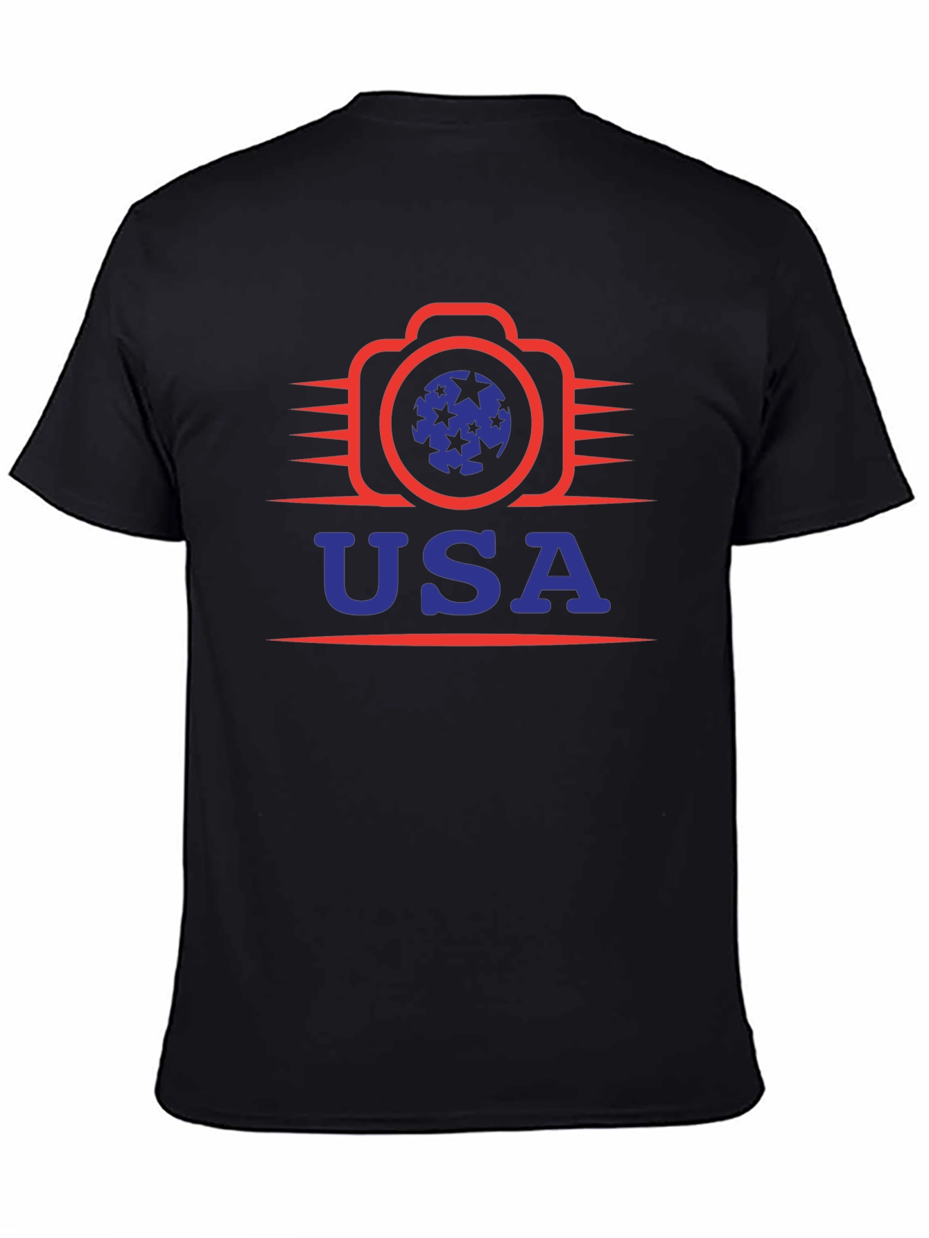 USA Camera Graphic Tee - Patriotic Style