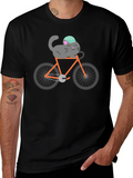 Cat on Bike Graphic Tee