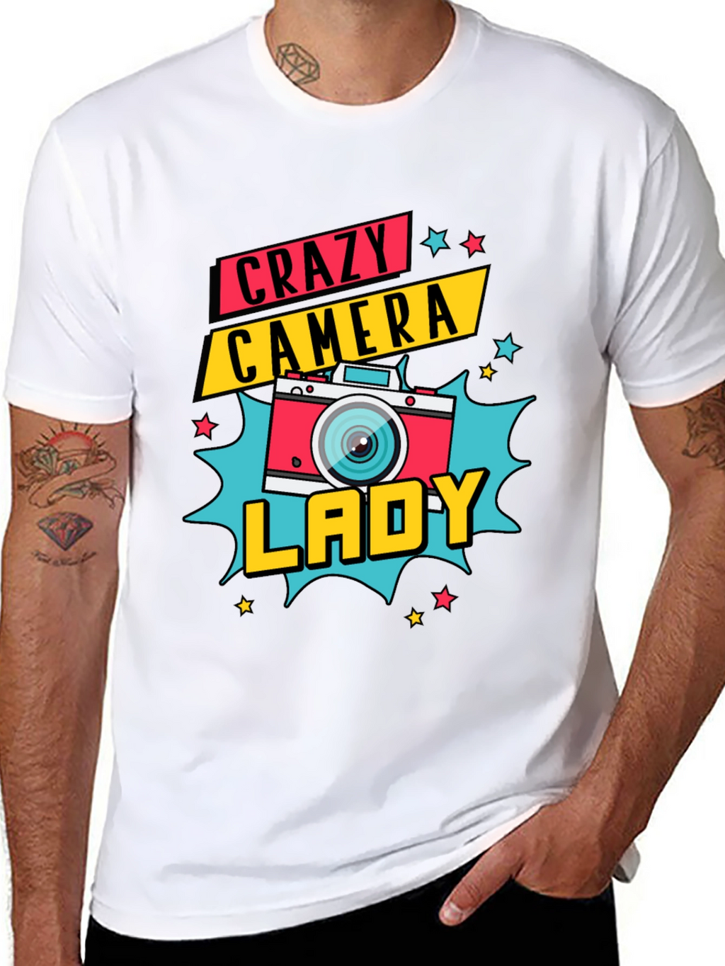 Crazy Camera Lady Graphic Tee - Photographer Gift