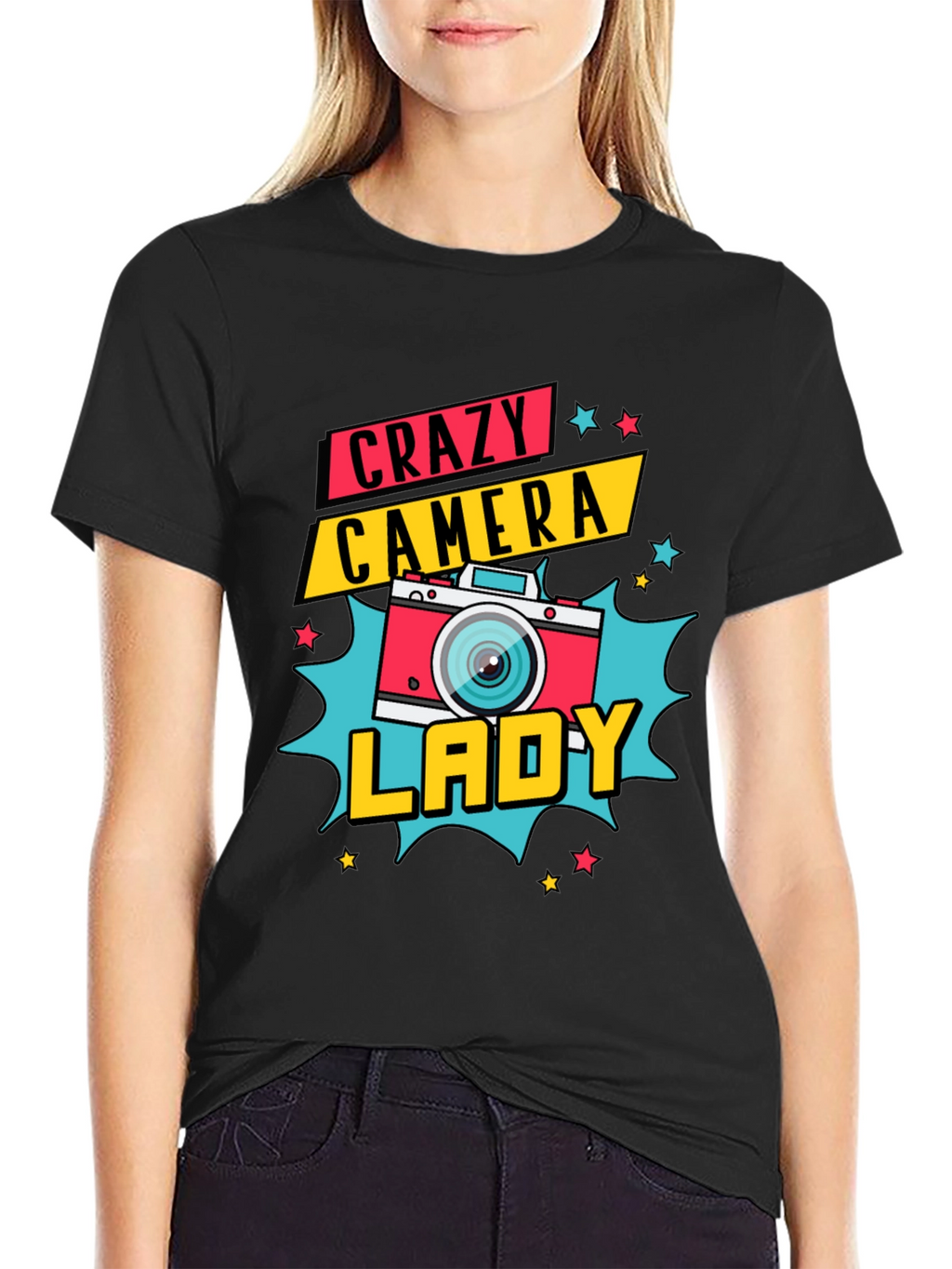 Crazy Camera Lady Graphic Tee - Photographer Gift