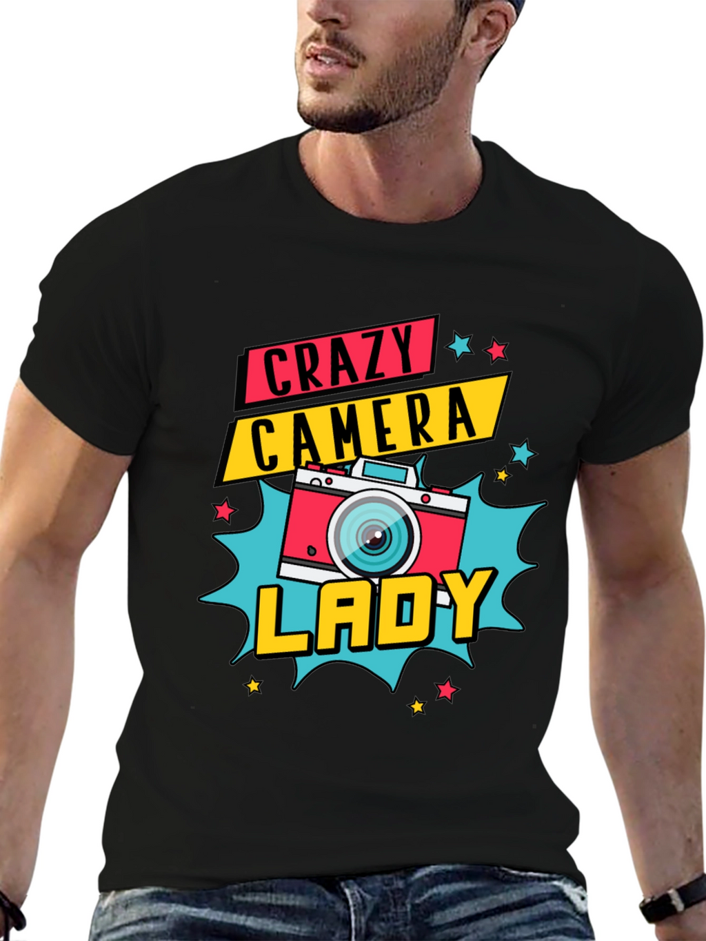 Crazy Camera Lady Graphic Tee - Photographer Gift