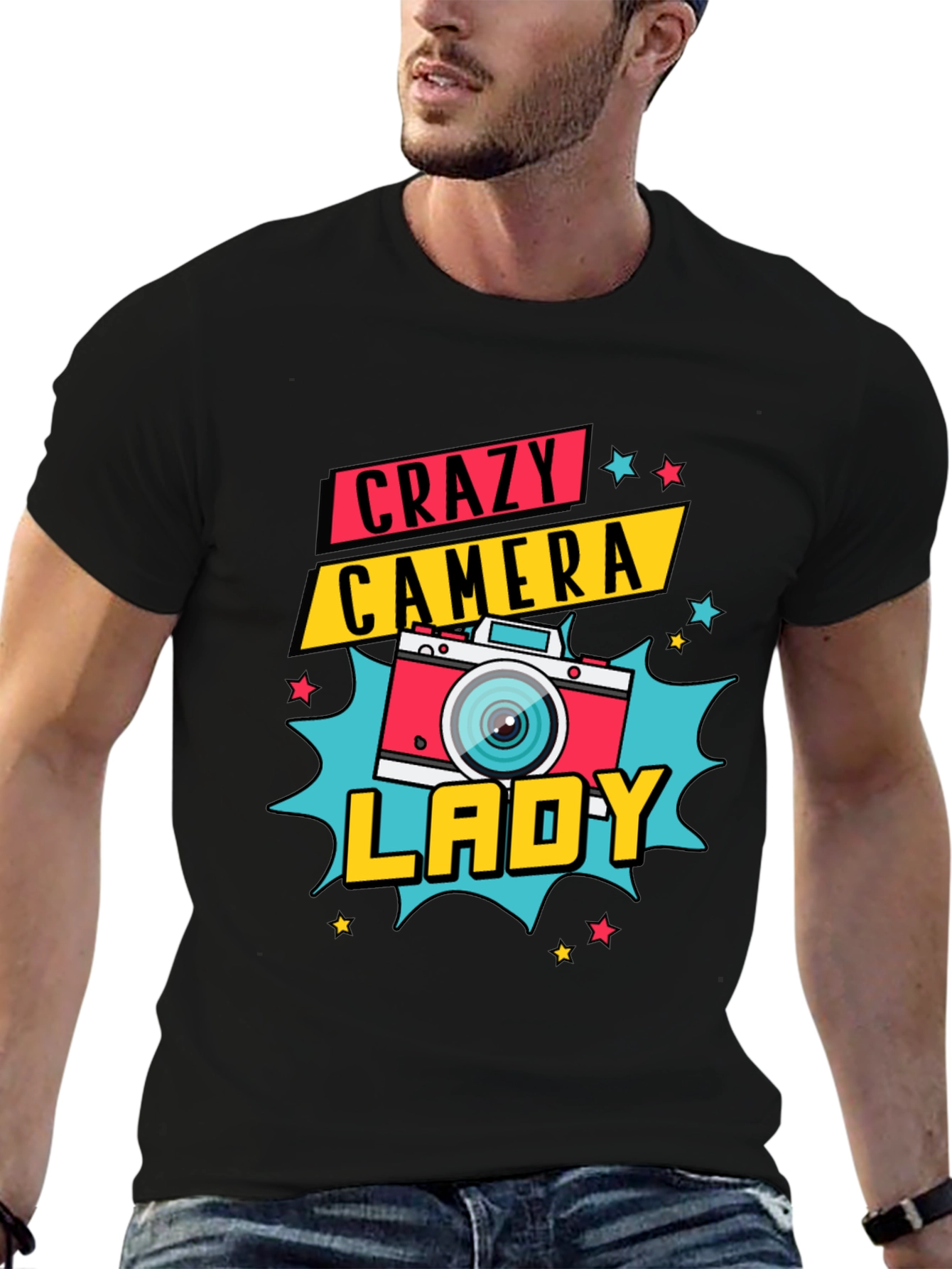 Crazy Camera Lady Graphic Tee - Photographer Gift
