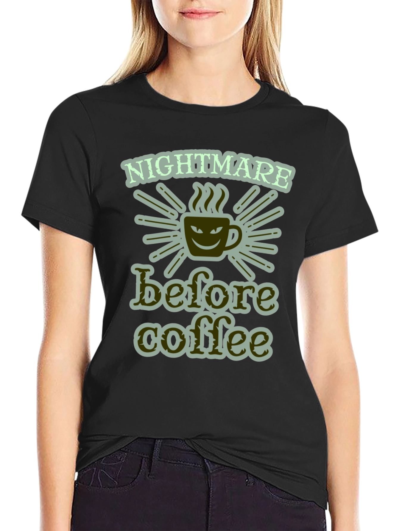 Nightmare Before Coffee Graphic Tee - Funny Slogan Shirt