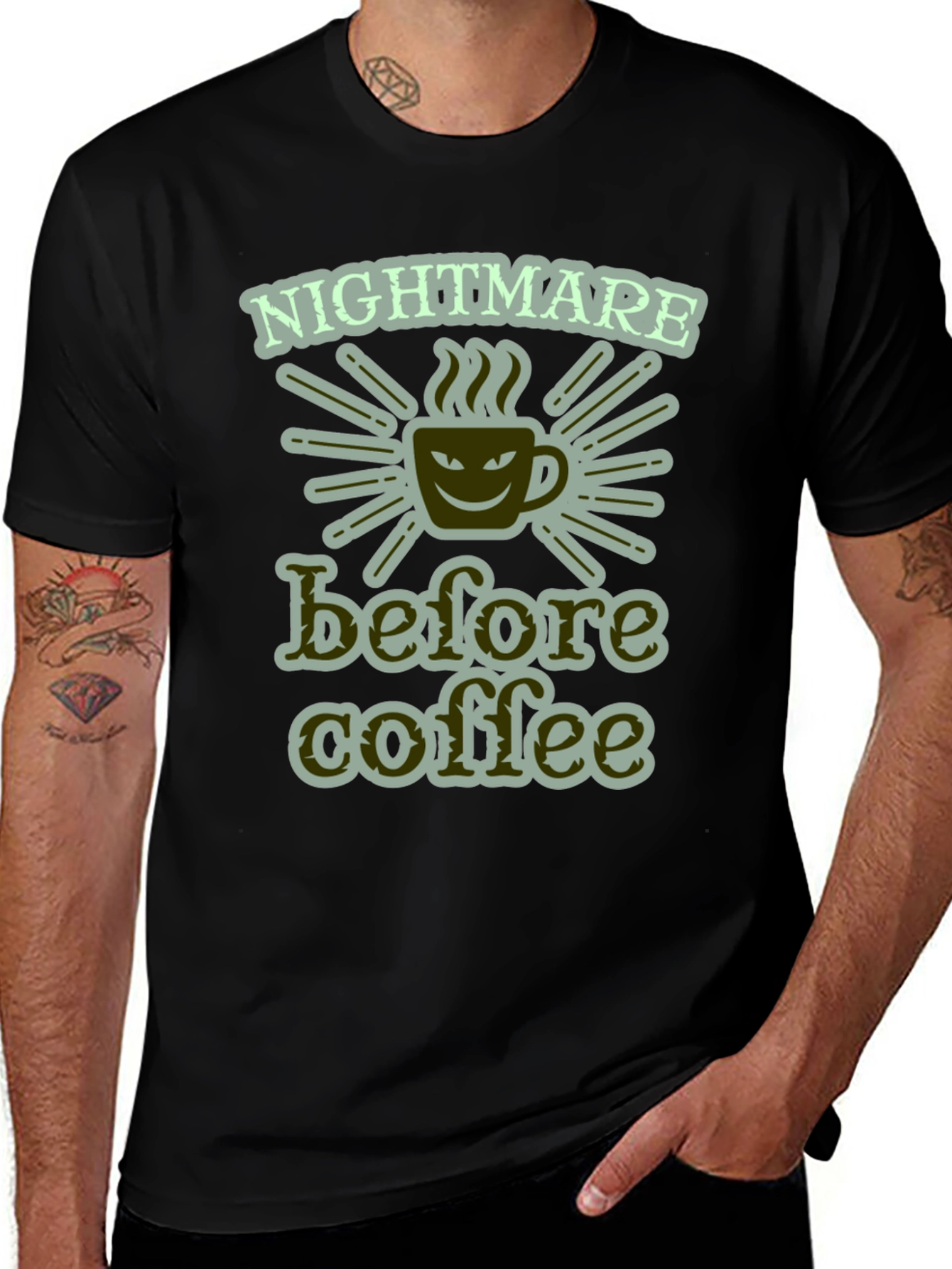 Nightmare Before Coffee Graphic Tee - Funny Slogan Shirt