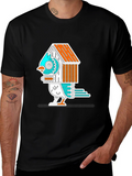Birdhouse Bird Graphic Tee - Quirky & Unique