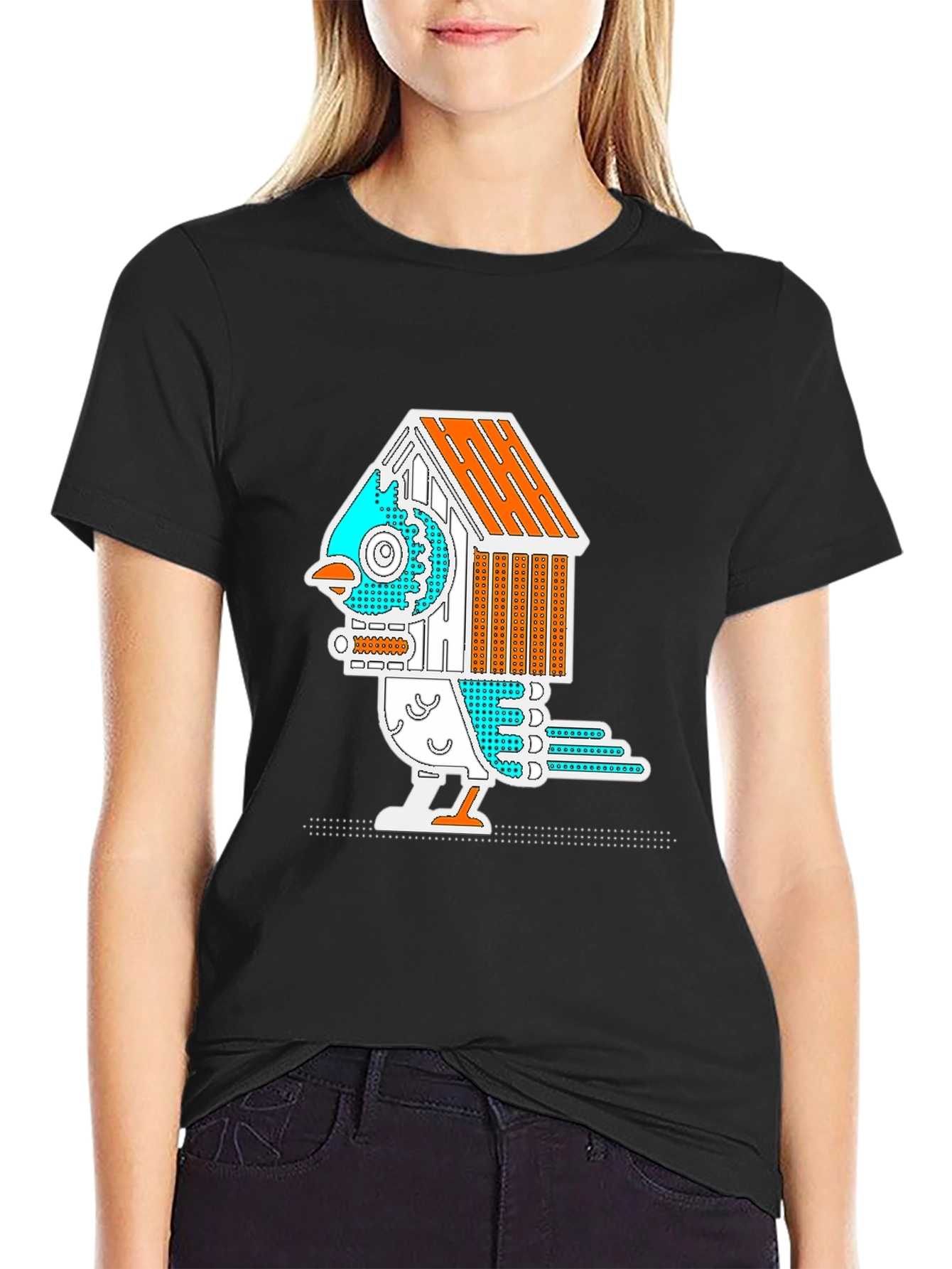Birdhouse Bird Graphic Tee - Quirky & Unique