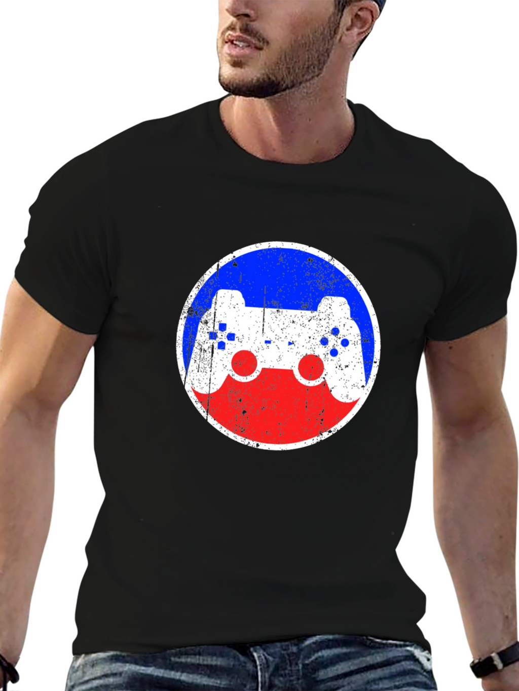 Retro Gamer T-Shirt - Distressed Controller Design
