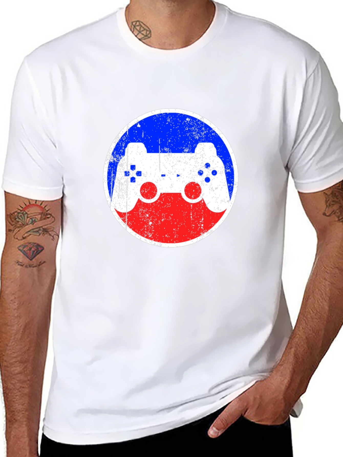 Retro Gamer T-Shirt - Distressed Controller Design