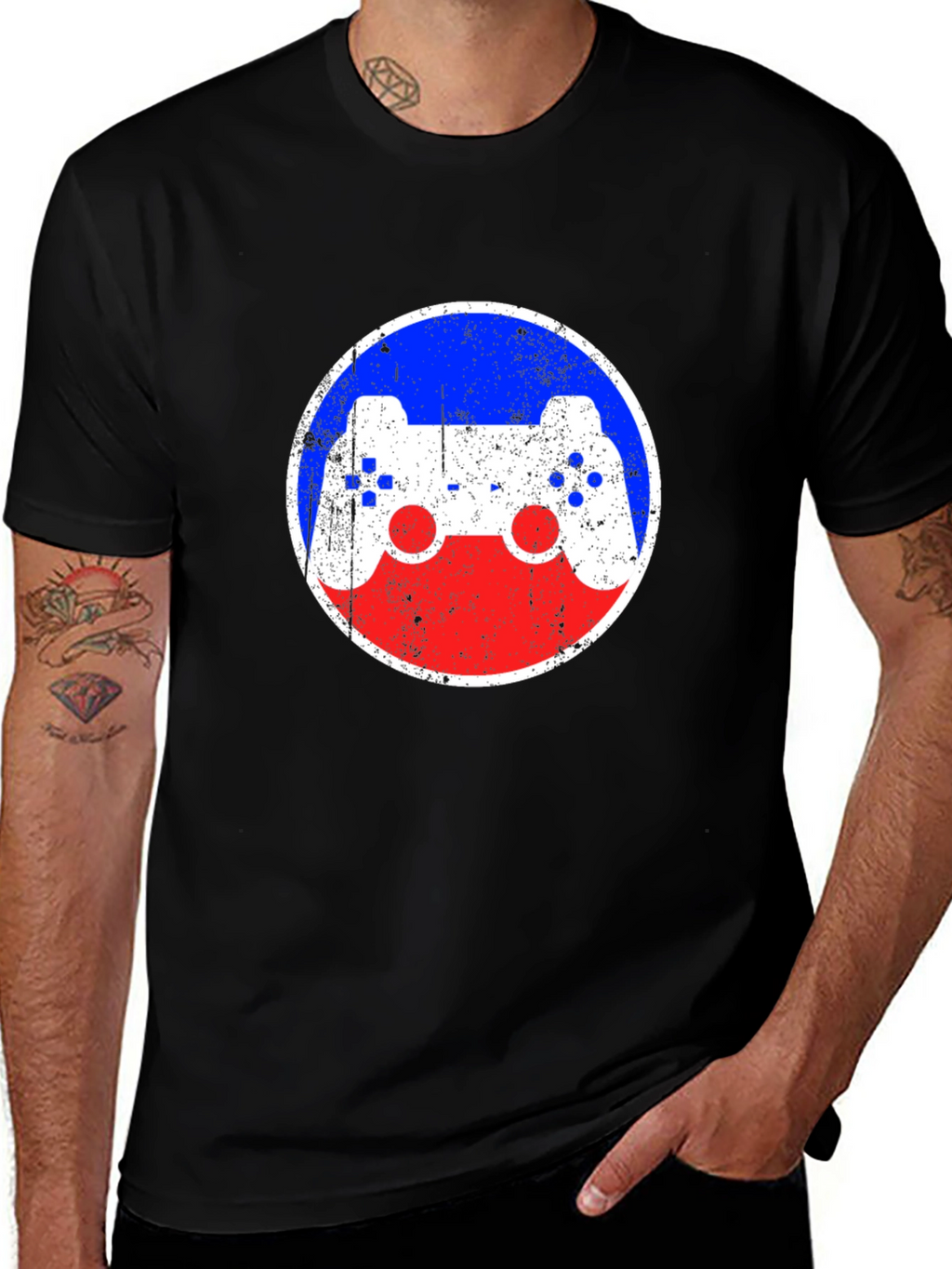 Retro Gamer T-Shirt - Distressed Controller Design