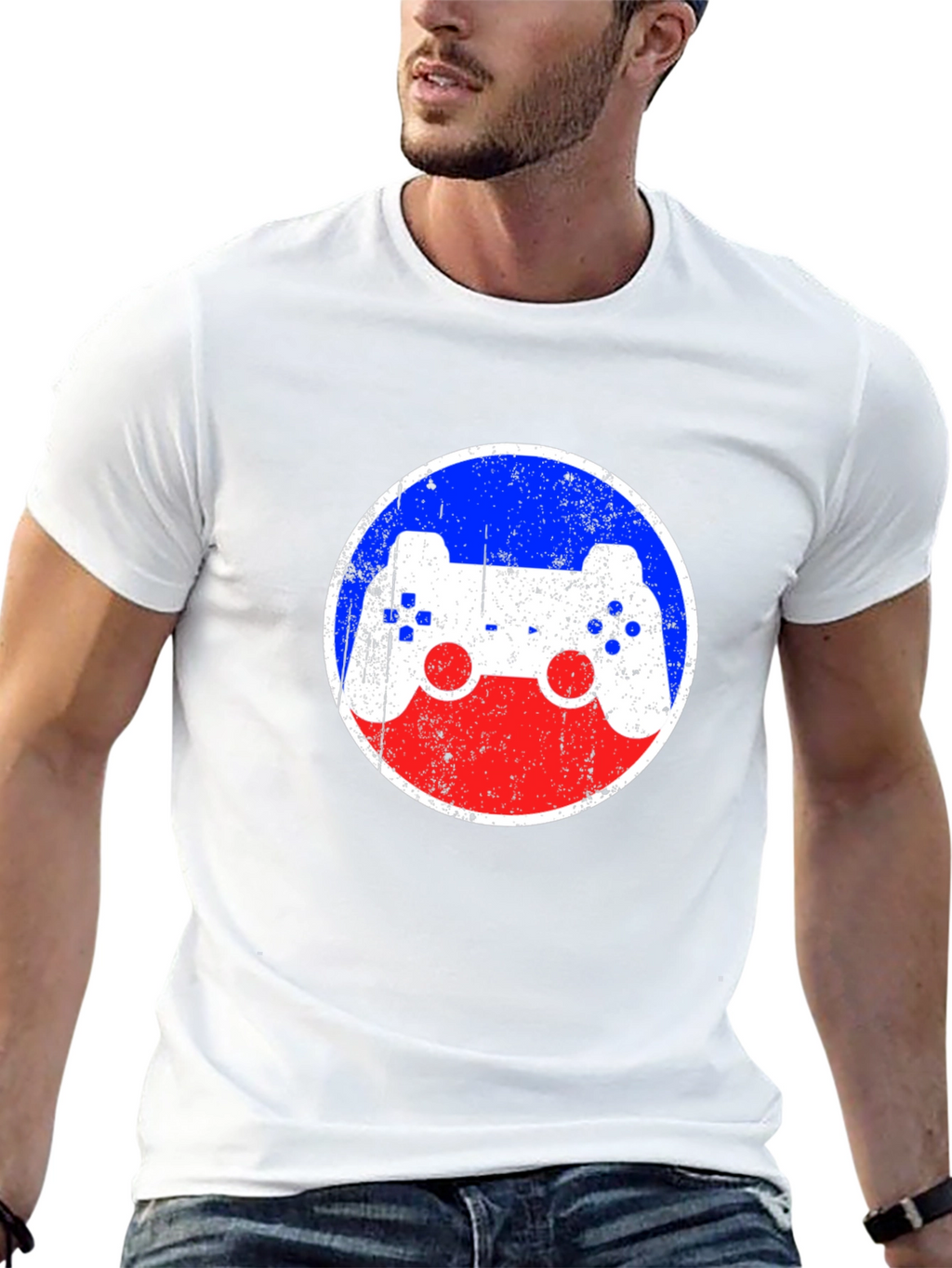 Retro Gamer T-Shirt - Distressed Controller Design
