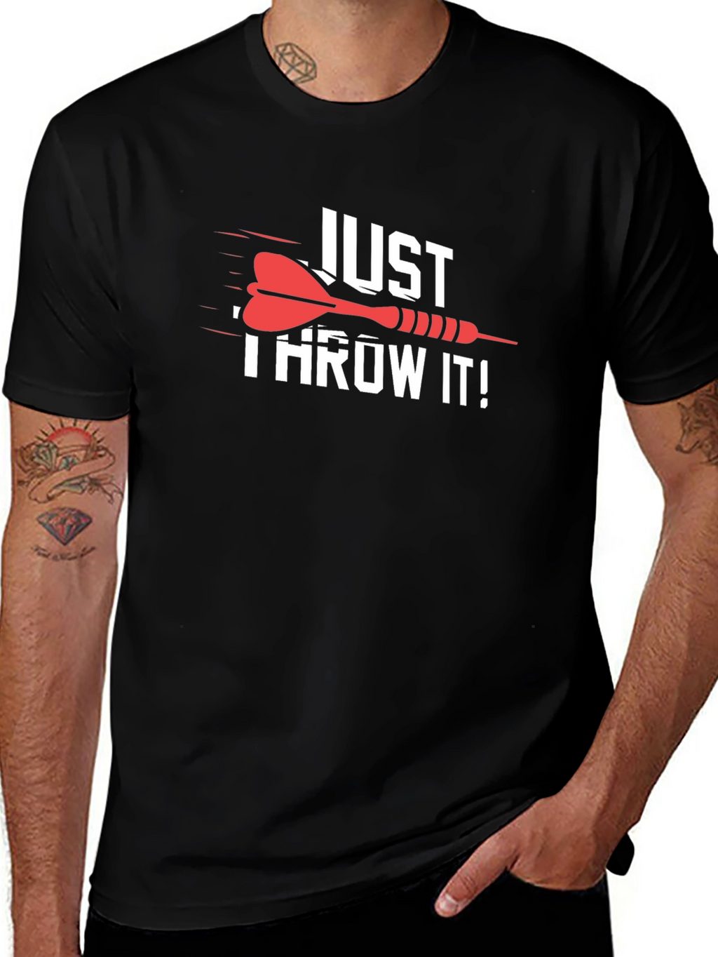 Just Throw It! Dart Graphic T-Shirt