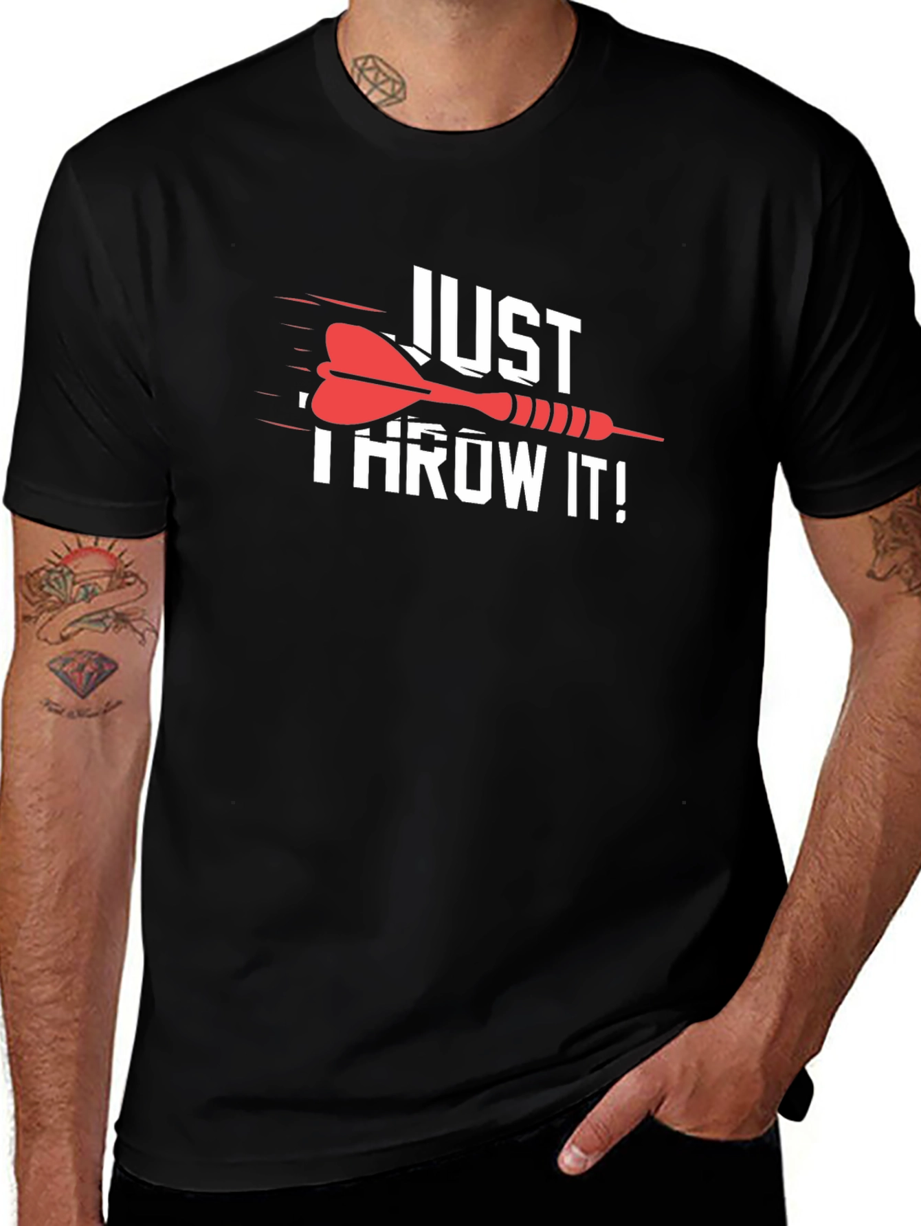 Just Throw It! Dart Graphic T-Shirt