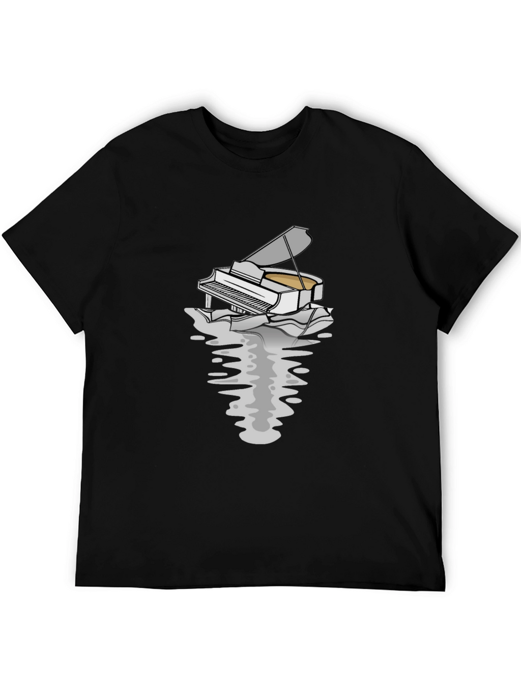 Piano Reflection Graphic Tee - Unique Musician T-Shirt