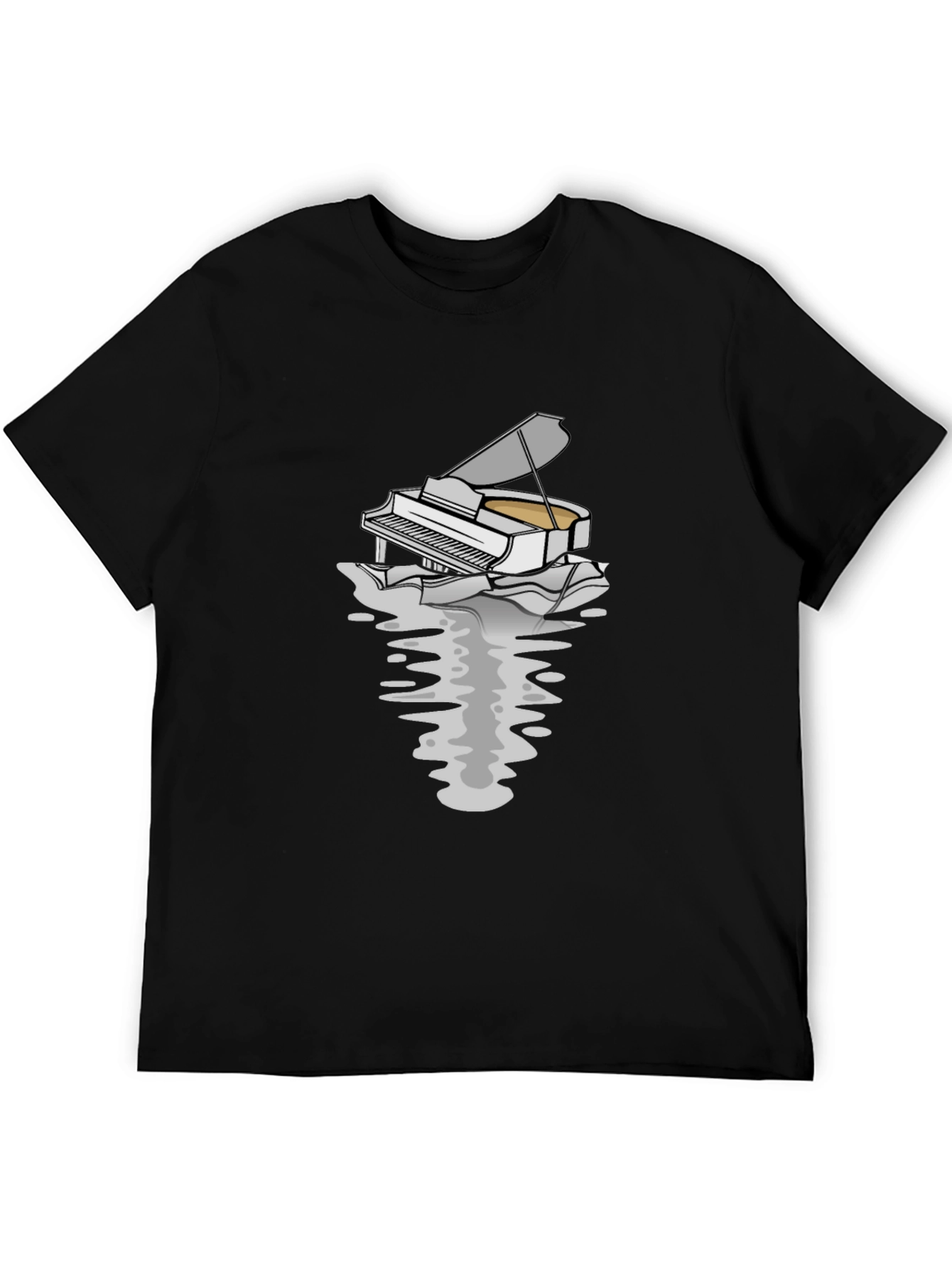 Piano Reflection Graphic Tee - Unique Musician T-Shirt