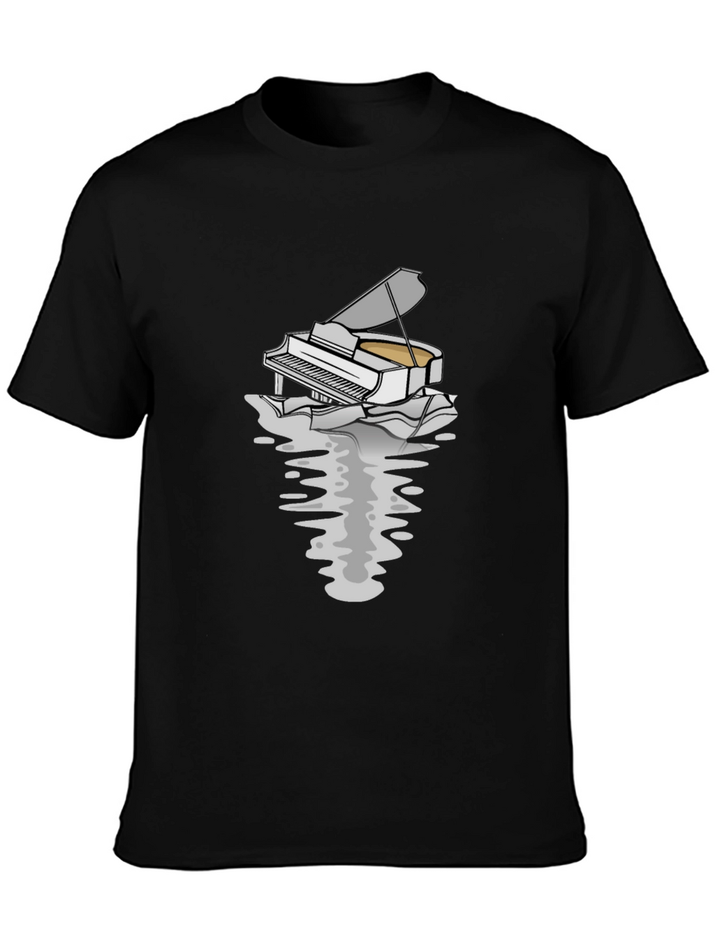 Piano Reflection Graphic Tee - Unique Musician T-Shirt