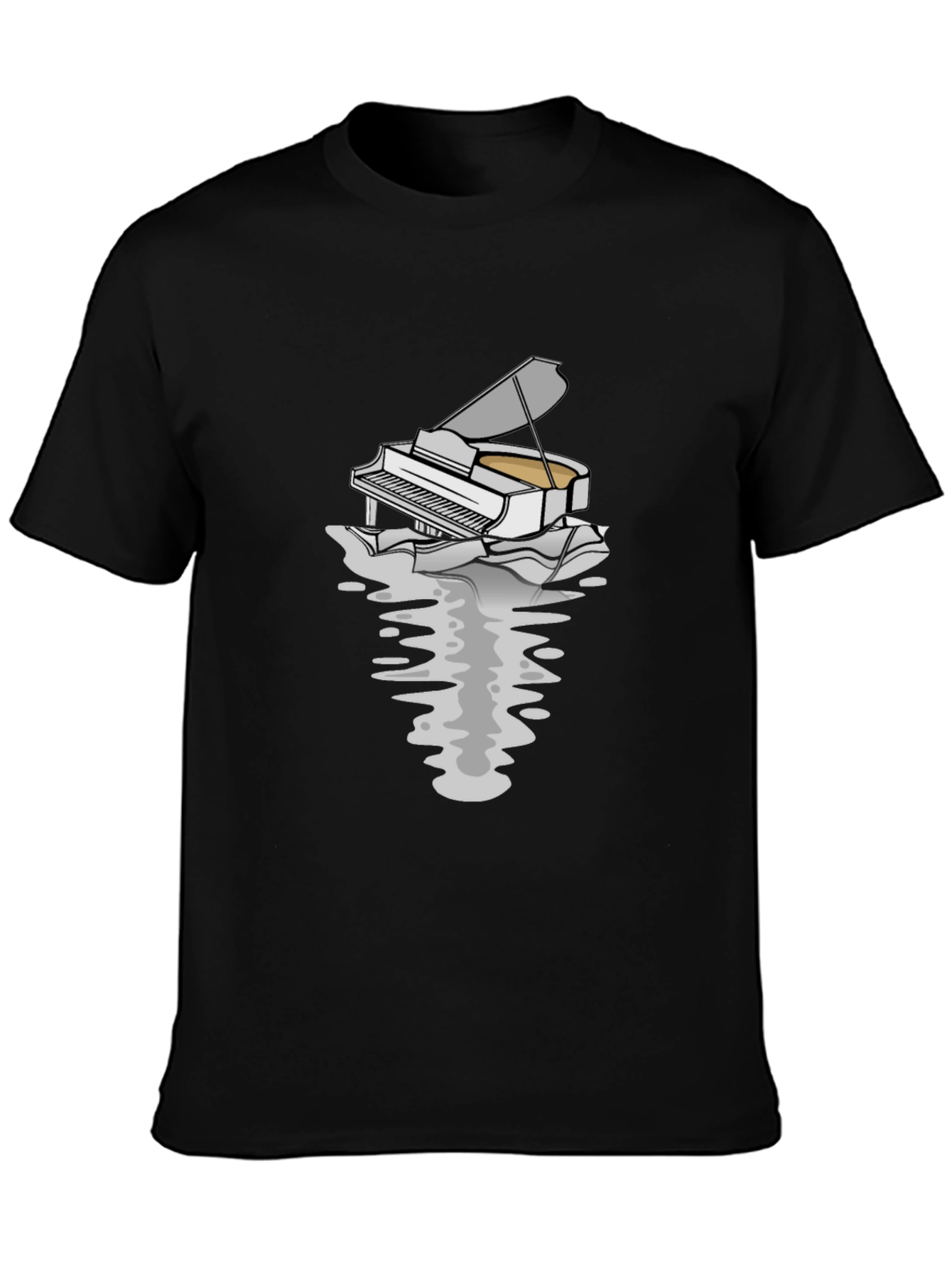 Piano Reflection Graphic Tee - Unique Musician T-Shirt