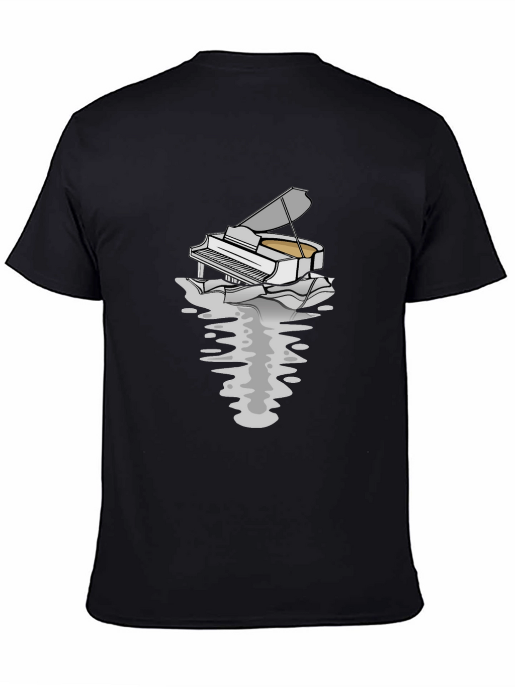 Piano Reflection Graphic Tee - Unique Musician T-Shirt