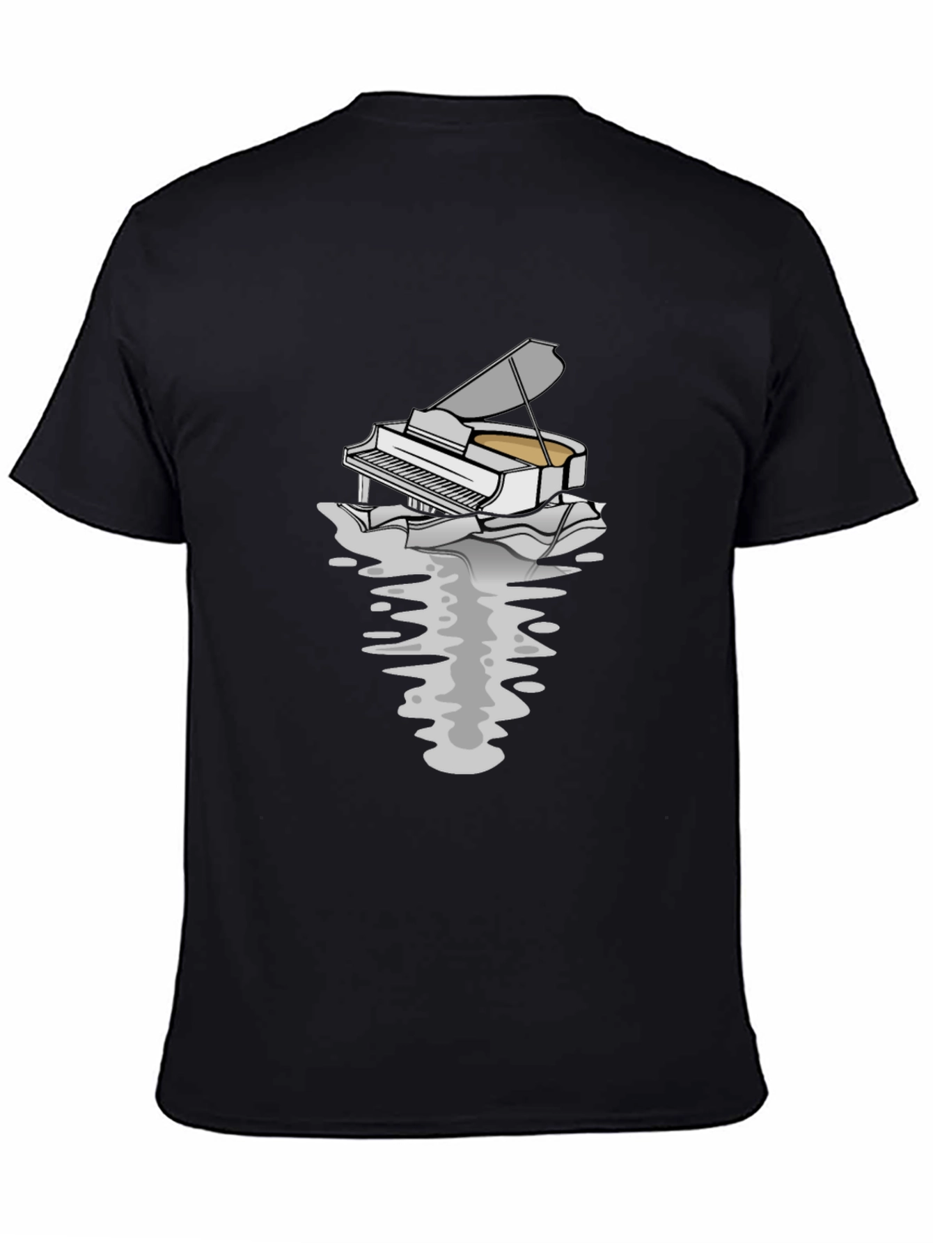 Piano Reflection Graphic Tee - Unique Musician T-Shirt