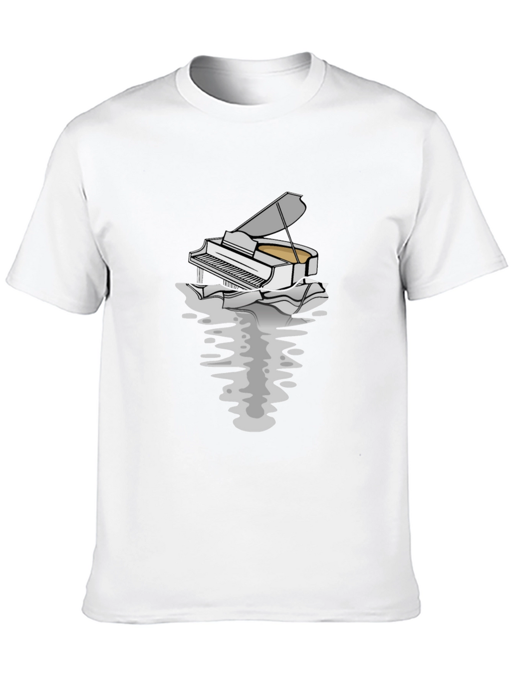 Piano Reflection Graphic Tee - Unique Musician T-Shirt