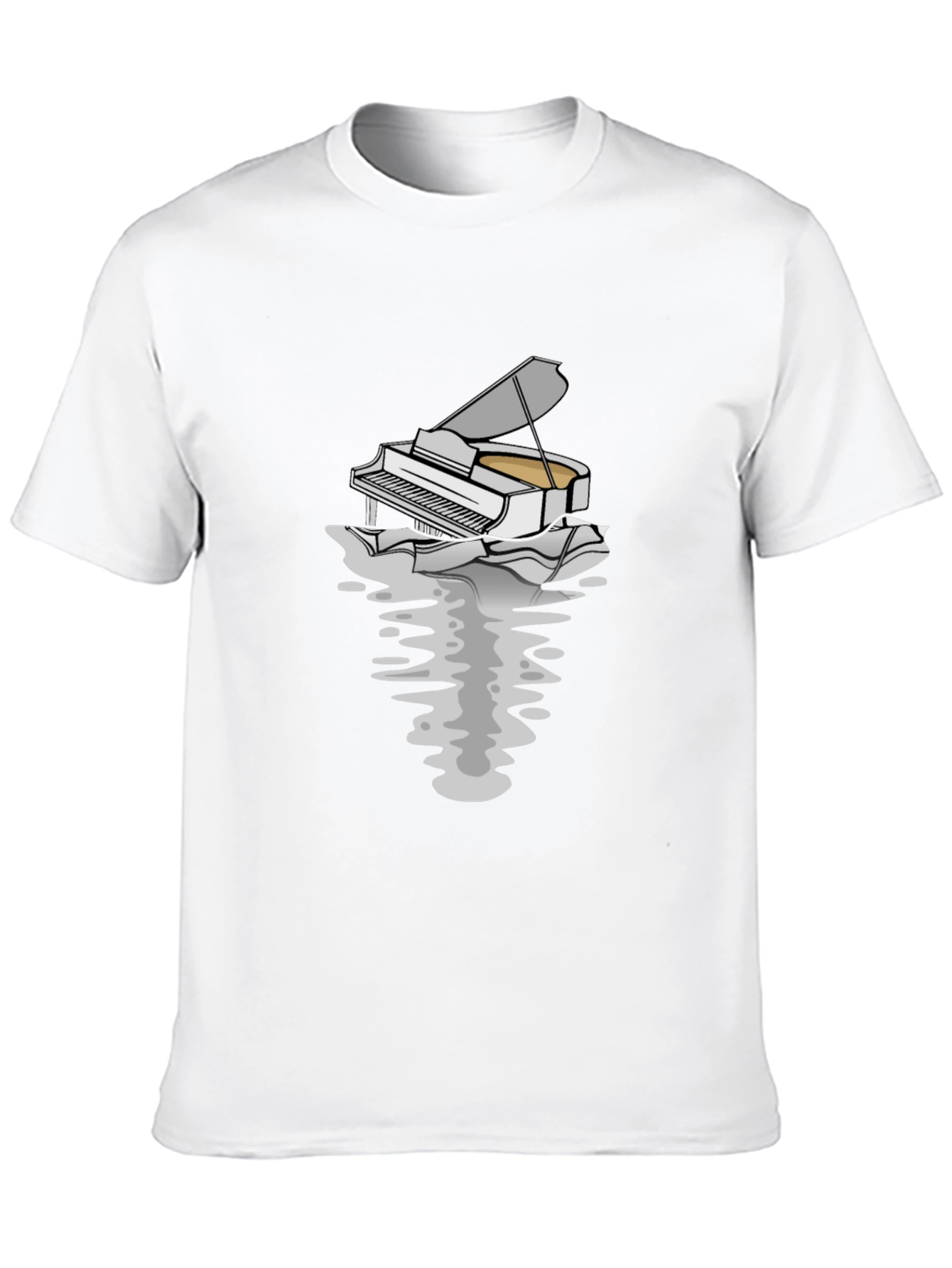 Piano Reflection Graphic Tee - Unique Musician T-Shirt